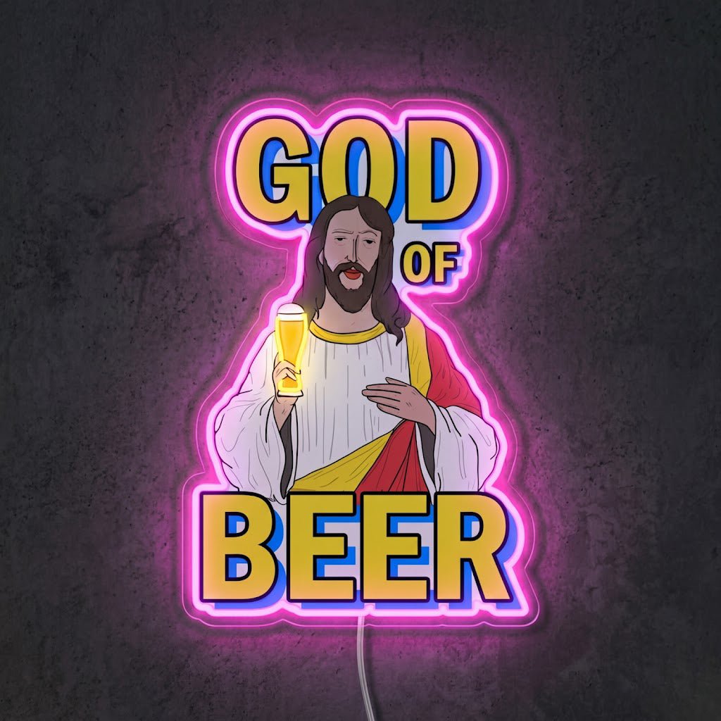 ShineNeon™ God Says Beer Funny Quote Neon Sign USB Power - Shineneon