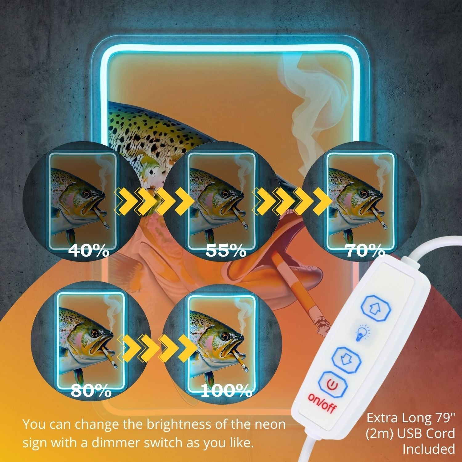 ShineNeon™ Golden Catch Splash neon sign USB Power - Shineneon