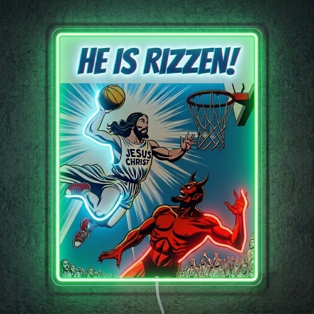 ShineNeon™ He Is Rizzin Comic Poster Neon Sign USB Power - Shineneon