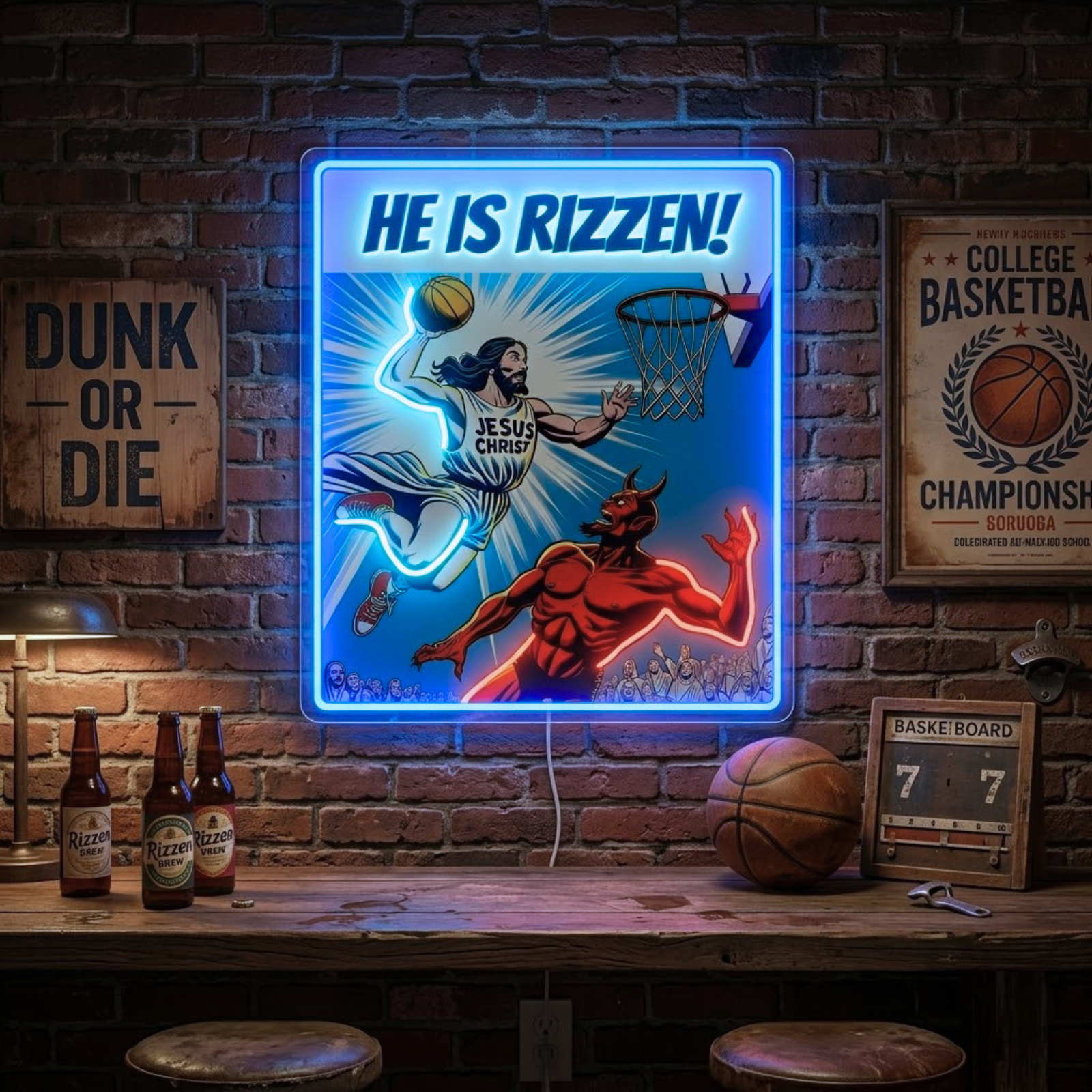 ShineNeon™ He Is Rizzin Comic Poster Neon Sign USB Power - Shineneon