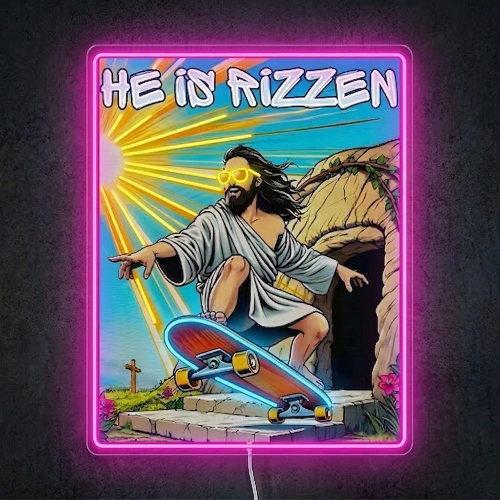 ShineNeon™ He Is Rizzin Vintage Poster Neon Sign USB Power - Shineneon