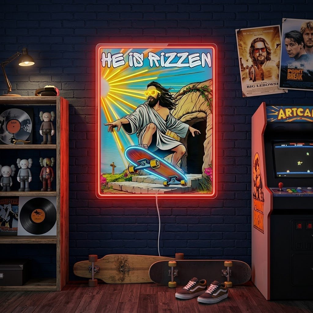ShineNeon™ He Is Rizzin Vintage Poster Neon Sign USB Power - Shineneon