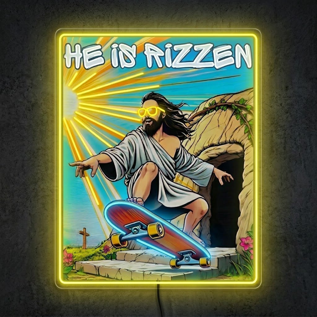 ShineNeon™ He Is Rizzin Vintage Poster Neon Sign USB Power - Shineneon