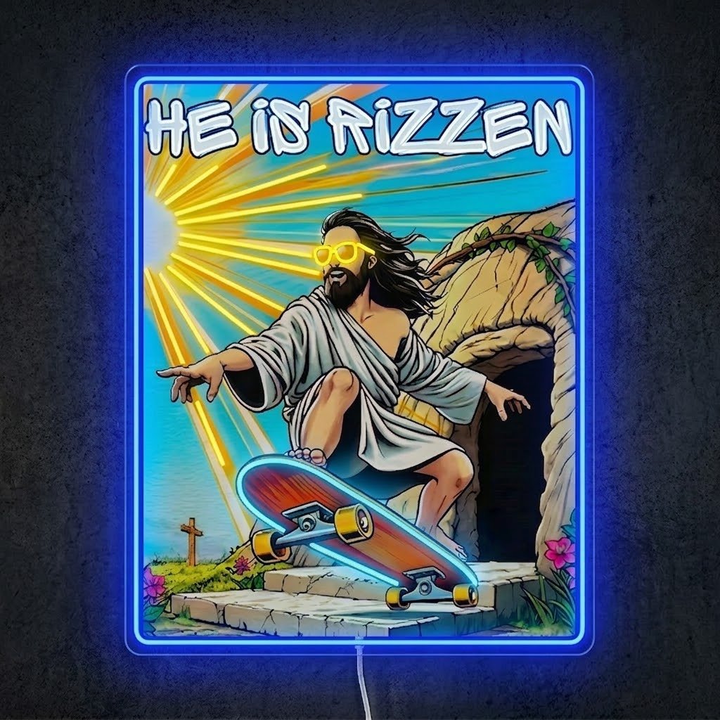 ShineNeon™ He Is Rizzin Vintage Poster Neon Sign USB Power - Shineneon