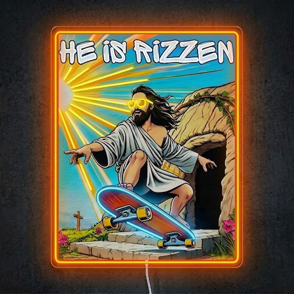 ShineNeon™ He Is Rizzin Vintage Poster Neon Sign USB Power - Shineneon