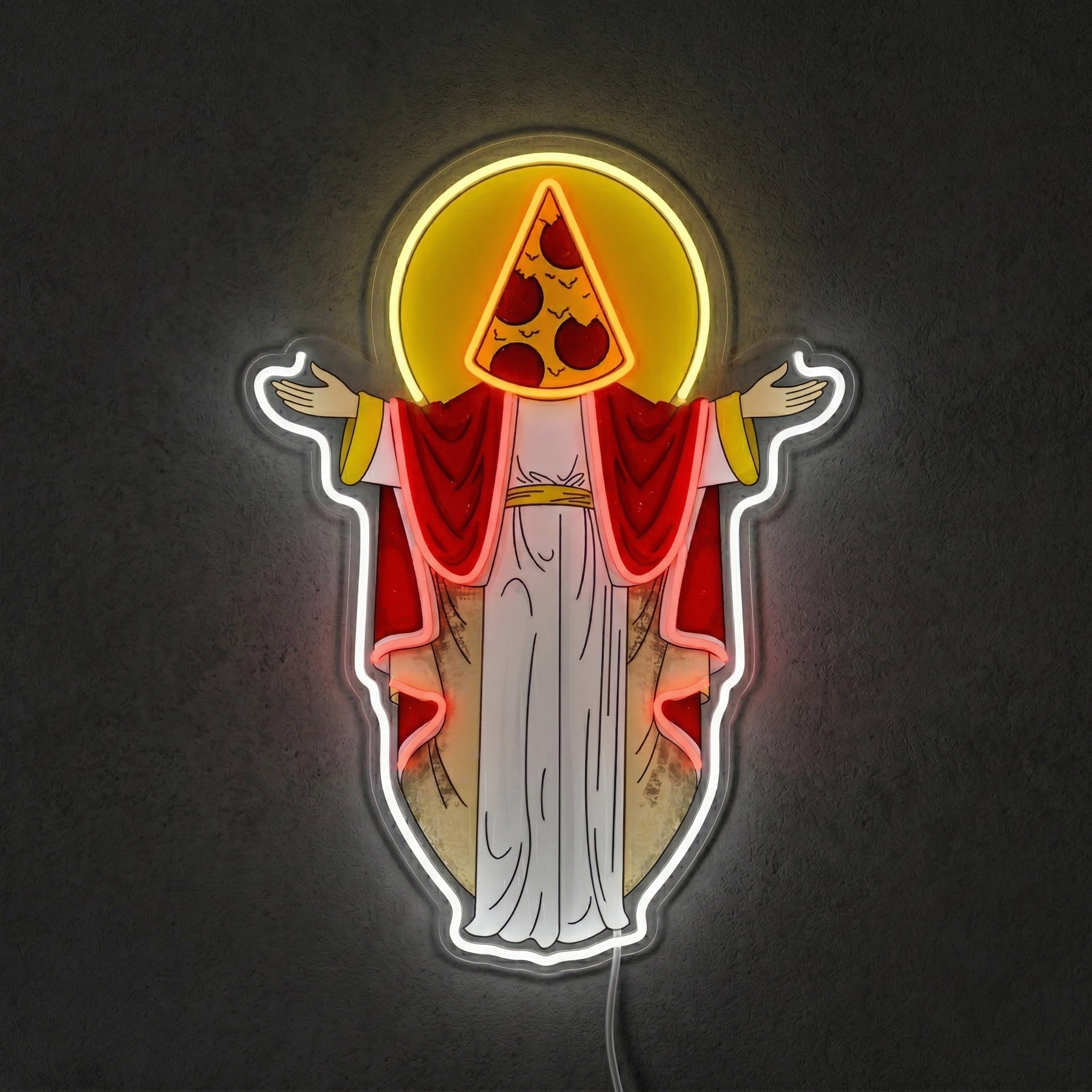 ShineNeon™ Holy Pizza Slice Head Divine Neon Sign USB Power - Shineneon
