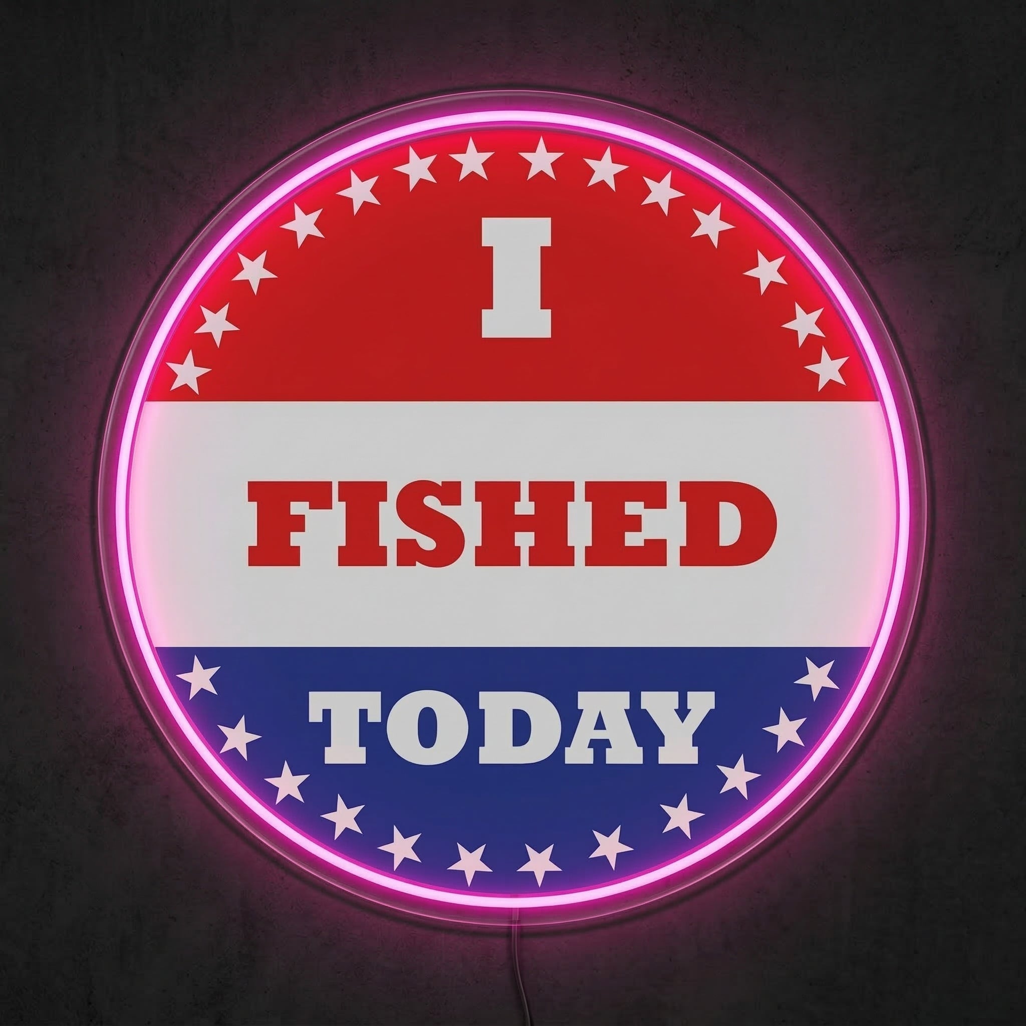 ShineNeon™ I Fished Today Neon Sign Patriotic American Badge Wall Decor USB Powered - Shineneon