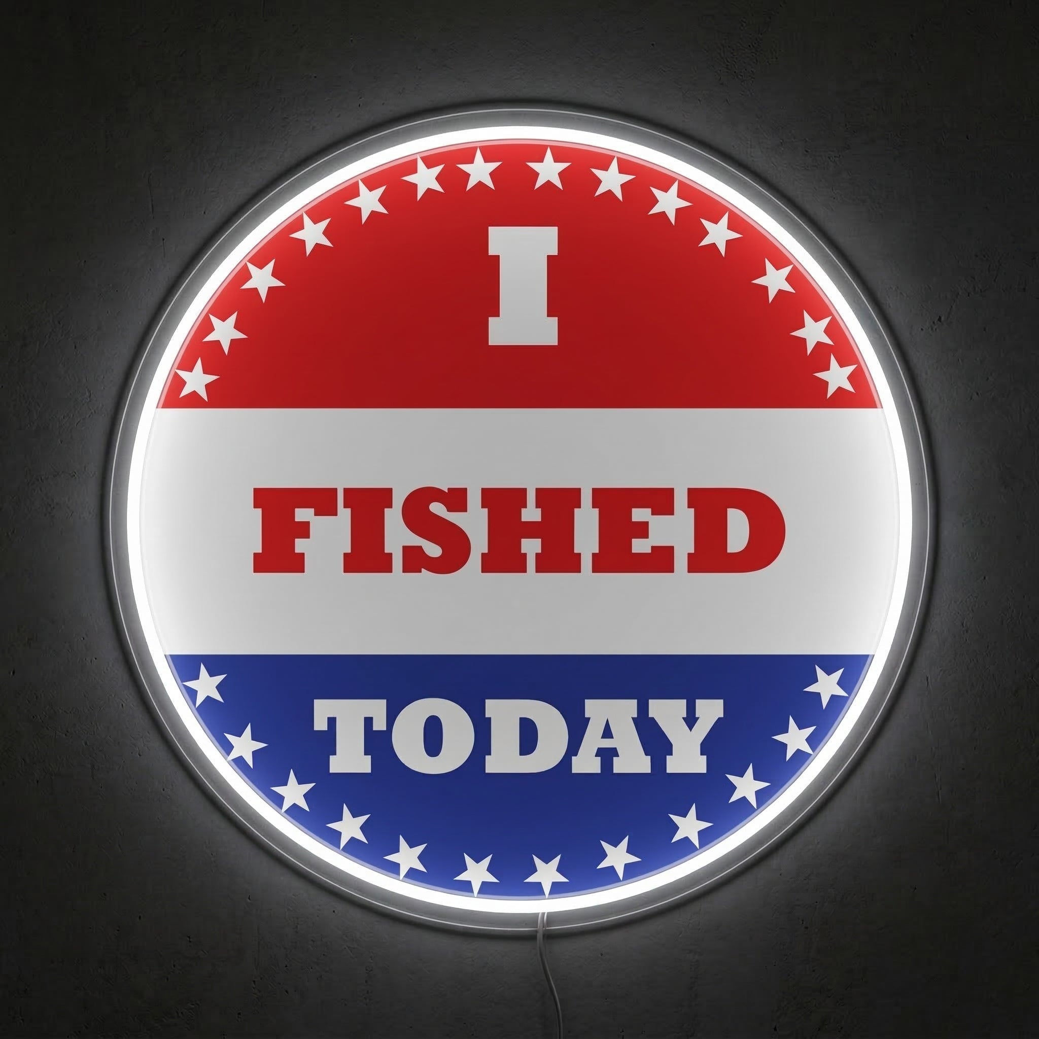 ShineNeon™ I Fished Today Neon Sign Patriotic American Badge Wall Decor USB Powered - Shineneon