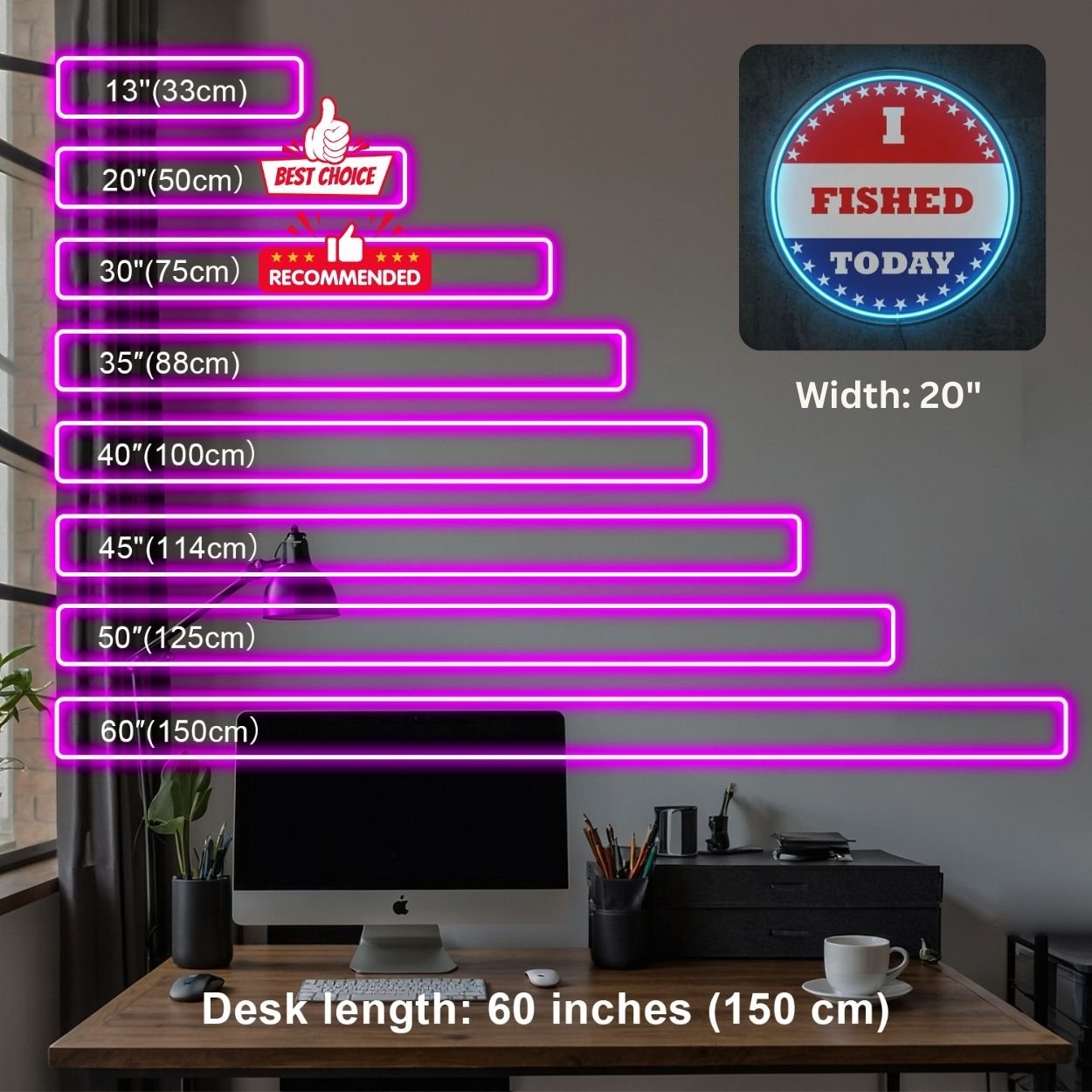 ShineNeon™ I Fished Today Neon Sign Patriotic American Badge Wall Decor USB Powered - Shineneon