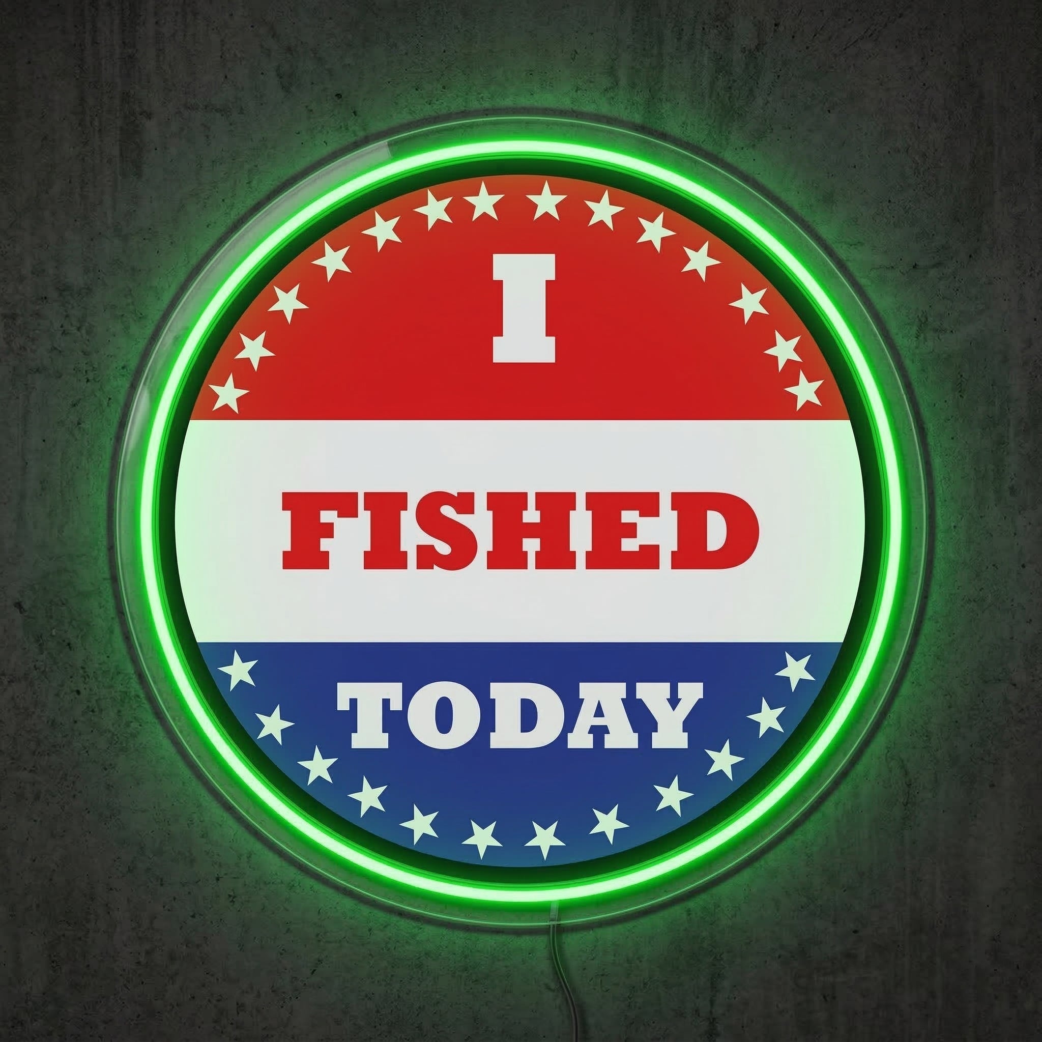 ShineNeon™ I Fished Today Neon Sign Patriotic American Badge Wall Decor USB Powered - Shineneon