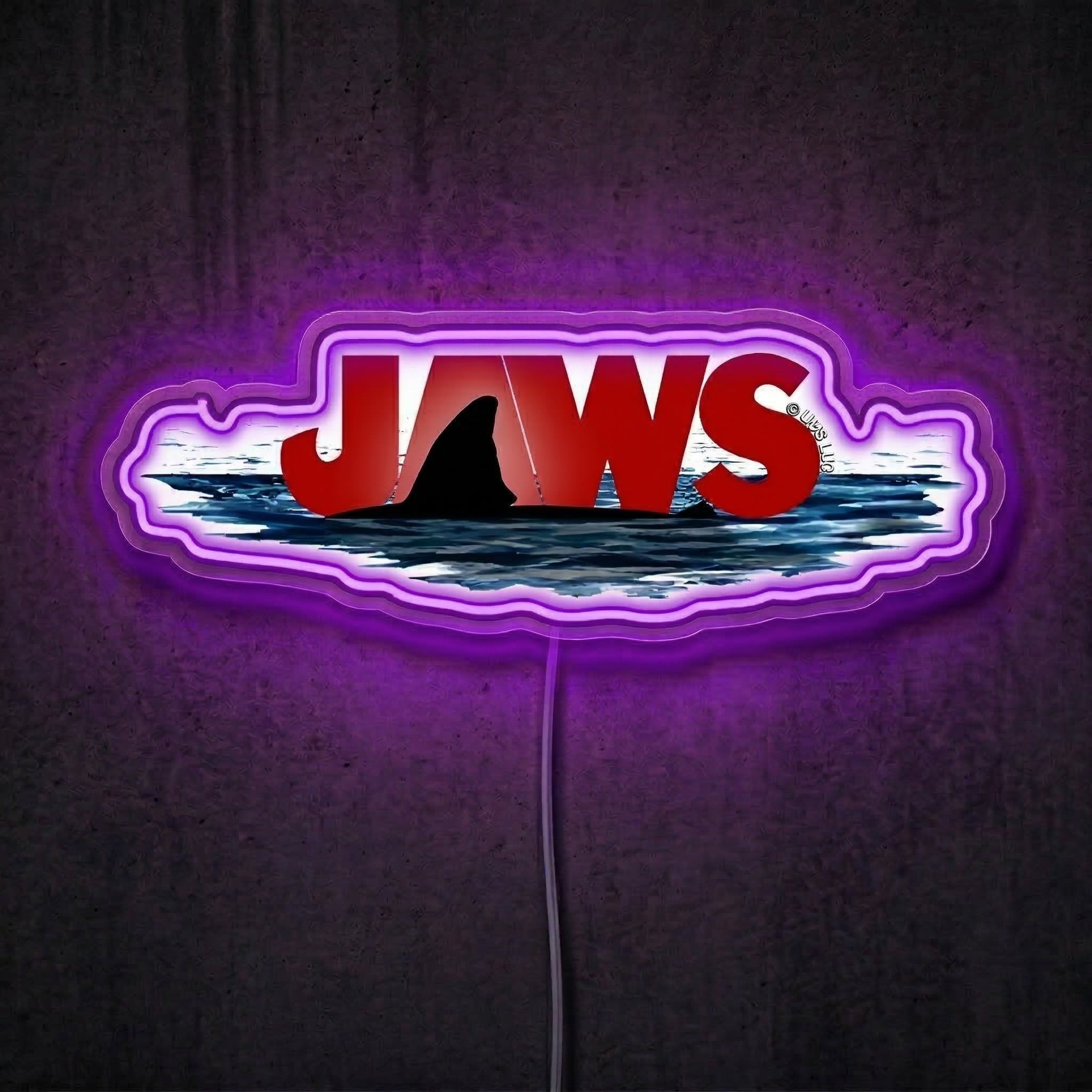 ShineNeon™ JAWS Movie Poster Neon Sign Shark Fin Cinematic Wall Art Decor USB Power Neon Sign - Shineneon