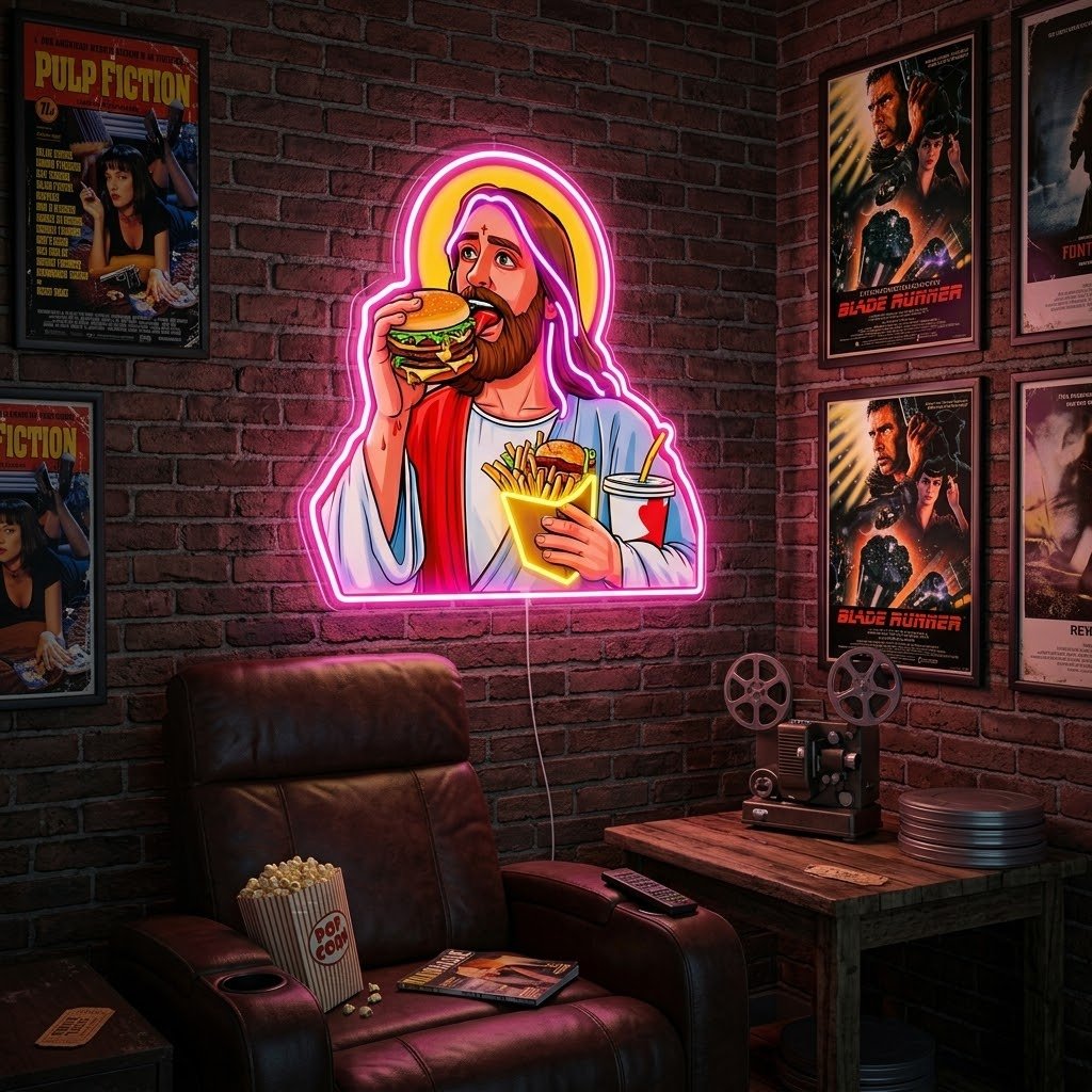 ShineNeon™ Jesus Snacks Pop Art Neon Sign USB Power - Shineneon