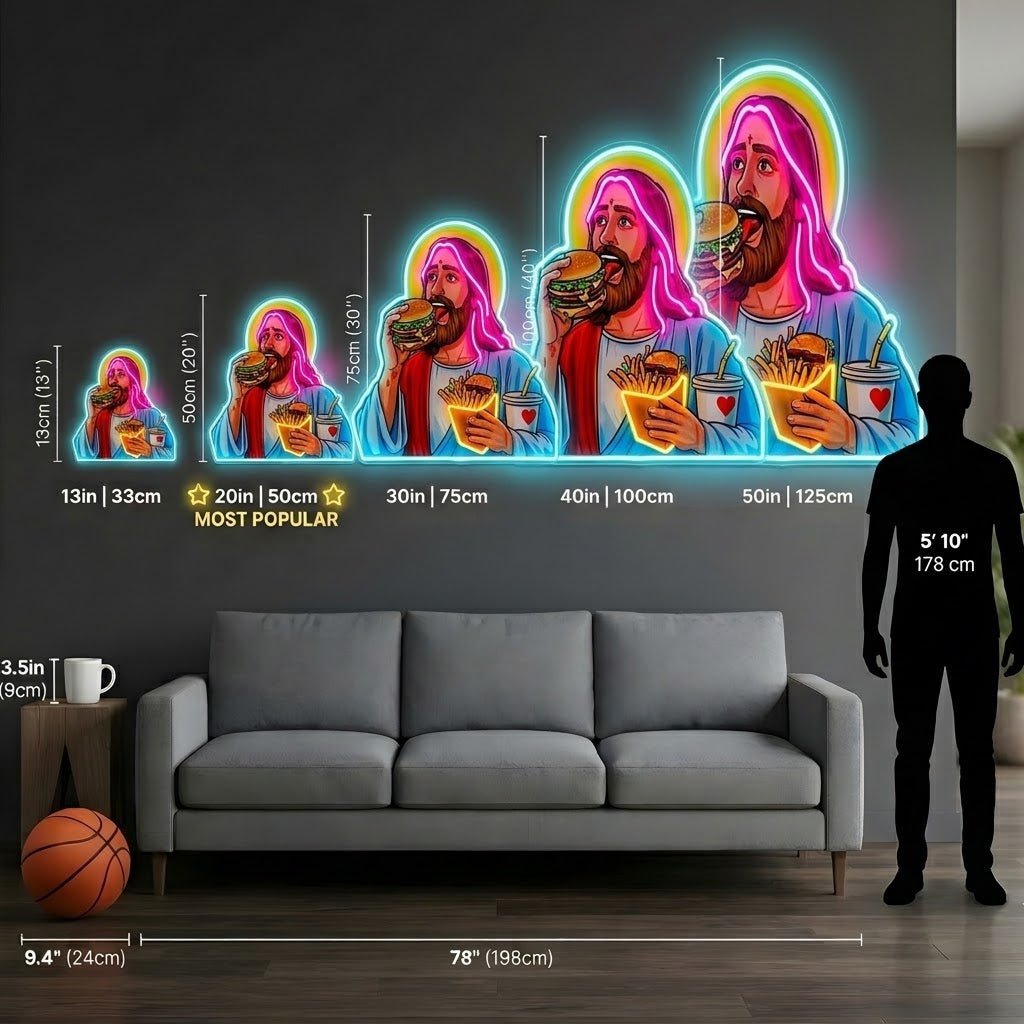 ShineNeon™ Jesus Snacks Pop Art Neon Sign USB Power - Shineneon