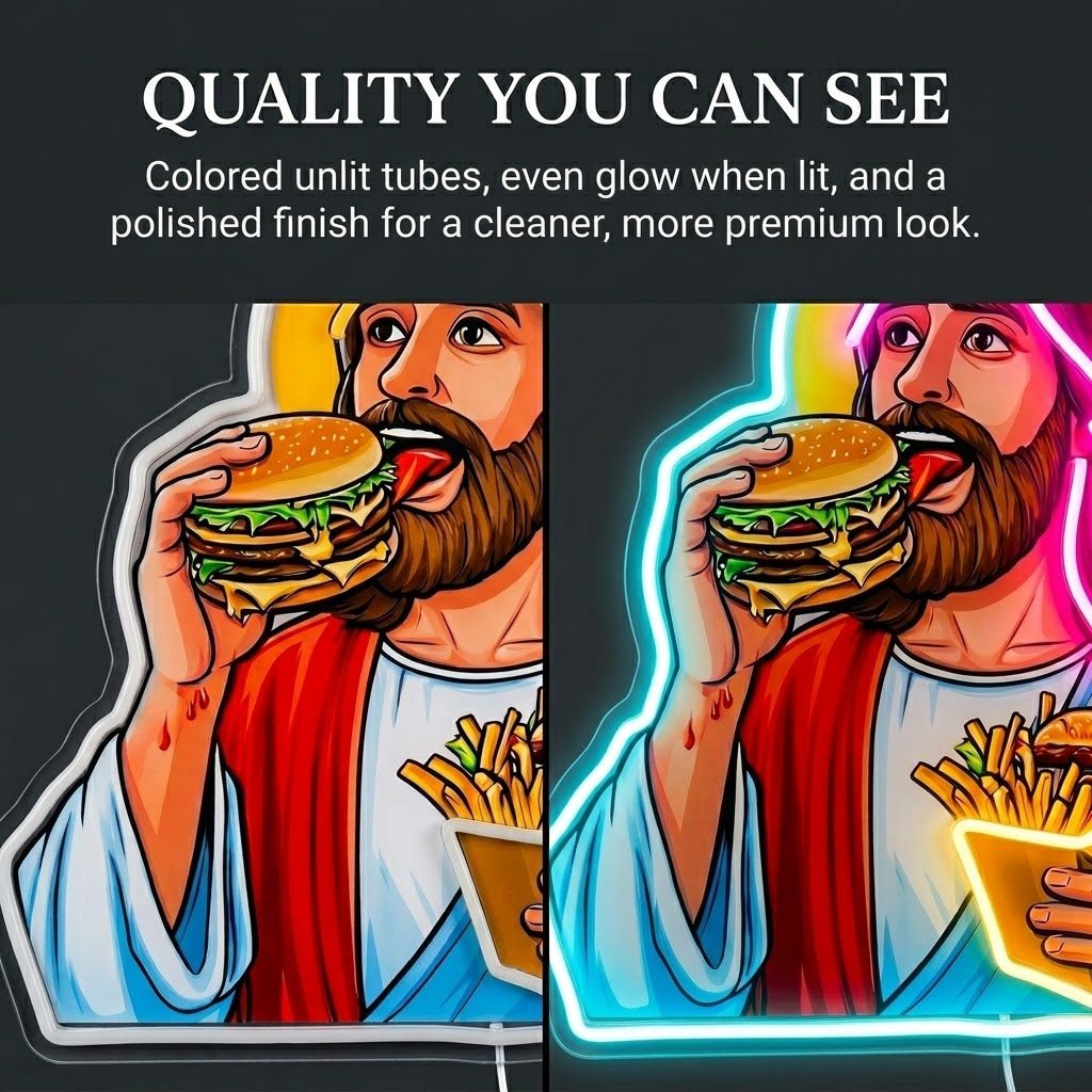 ShineNeon™ Jesus Snacks Pop Art Neon Sign USB Power - Shineneon