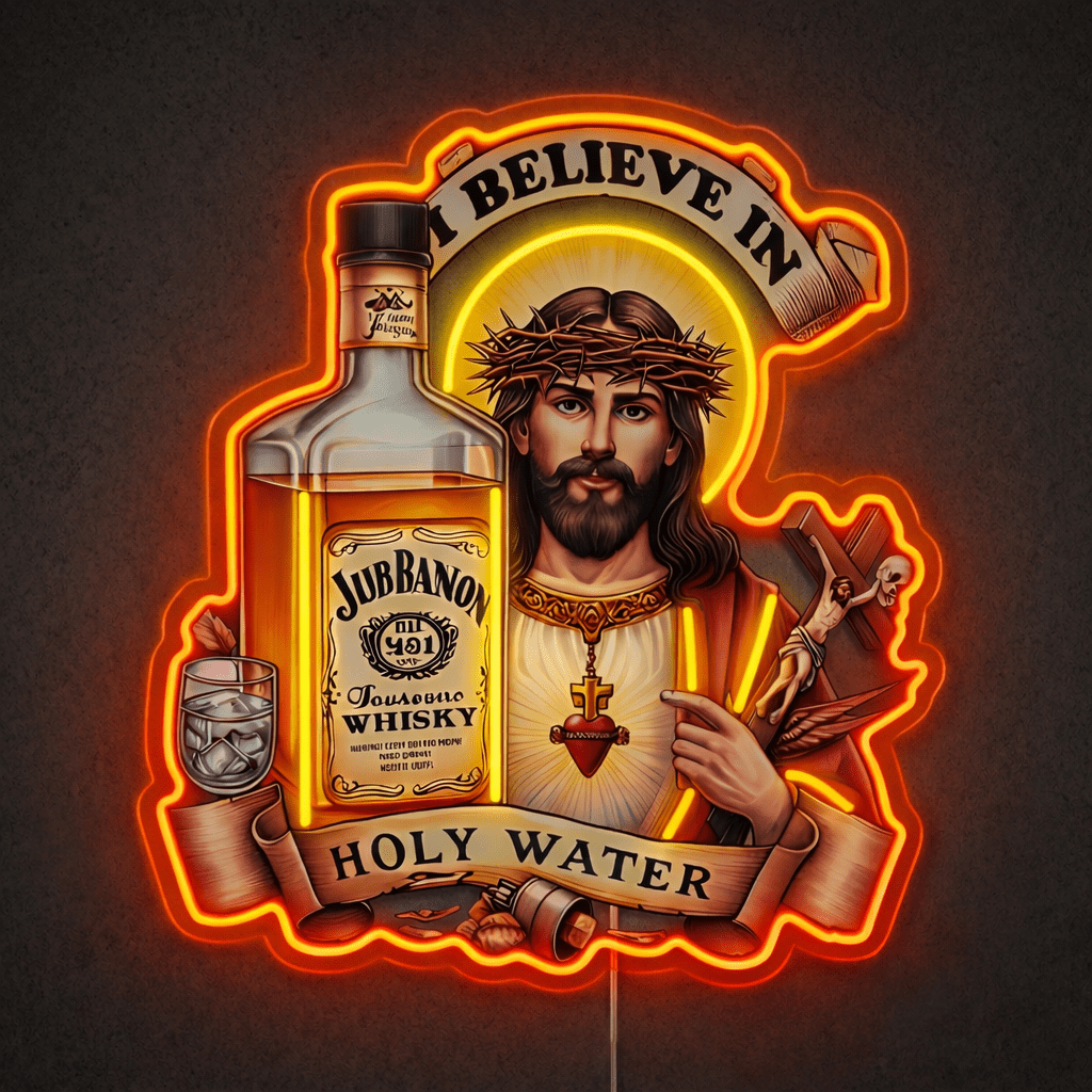 ShineNeon™ Jesus Whiskey Label Neon Sign USB Power - Shineneon