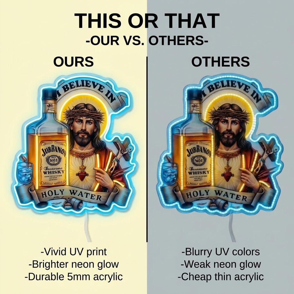 ShineNeon™ Jesus Whiskey Label Neon Sign USB Power - Shineneon