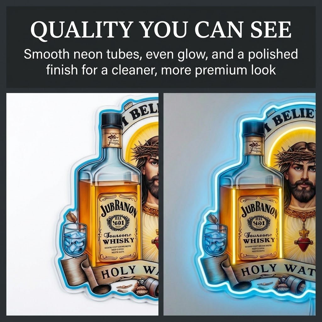 ShineNeon™ Jesus Whiskey Label Neon Sign USB Power - Shineneon