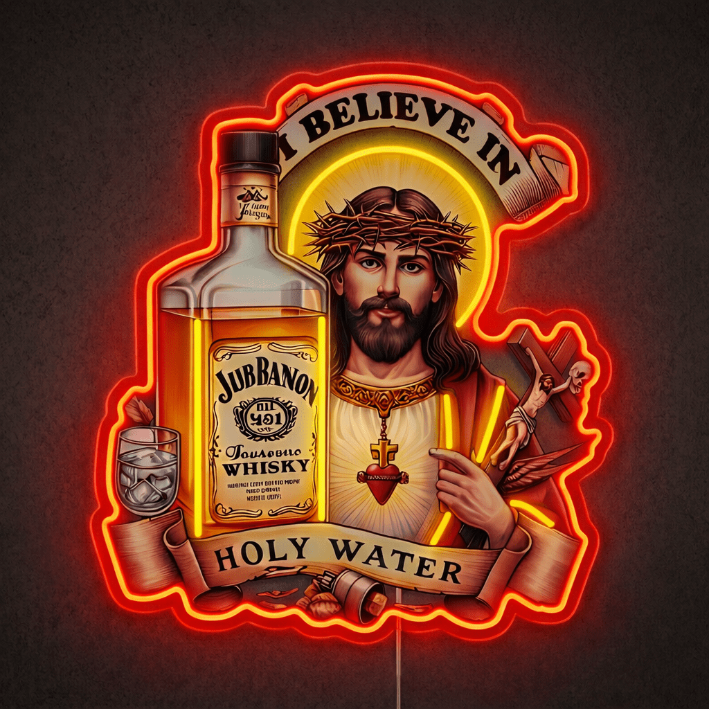 ShineNeon™ Jesus Whiskey Label Neon Sign USB Power - Shineneon