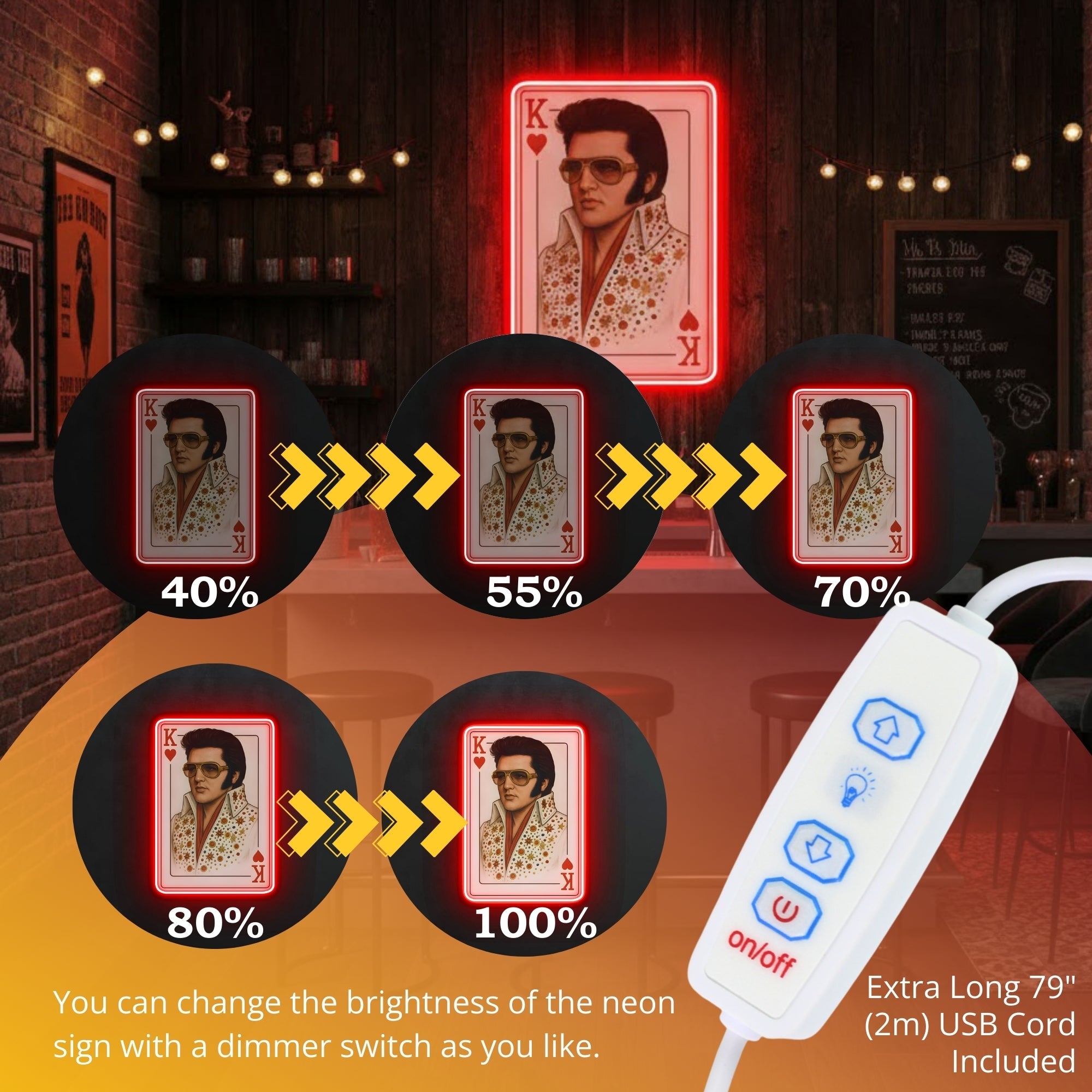 ShineNeon™ King of Hearts Poker Card LED Neon Sign - USB Power Vegas Wall Decor - Shineneon