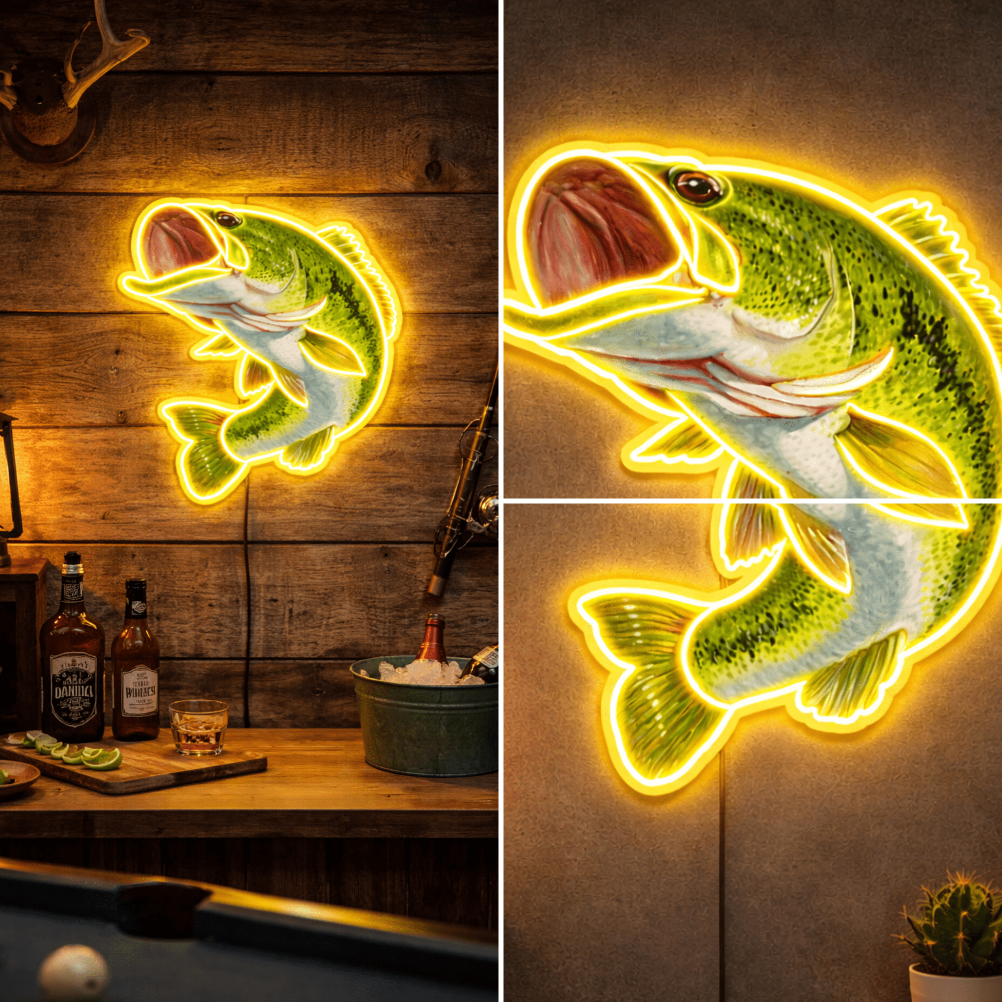 ShineNeon™ Largemouth Bass Fishing LED Neon Sign - Vivid Angler Cave & Cabin Wall Decor - Shineneon