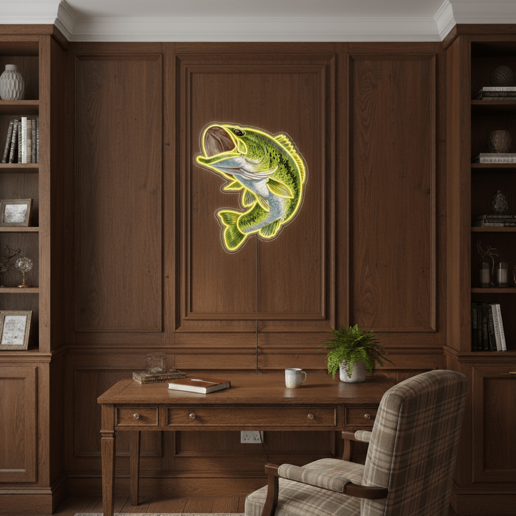 ShineNeon™ Largemouth Bass Fishing LED Neon Sign - Vivid Angler Cave & Cabin Wall Decor - Shineneon