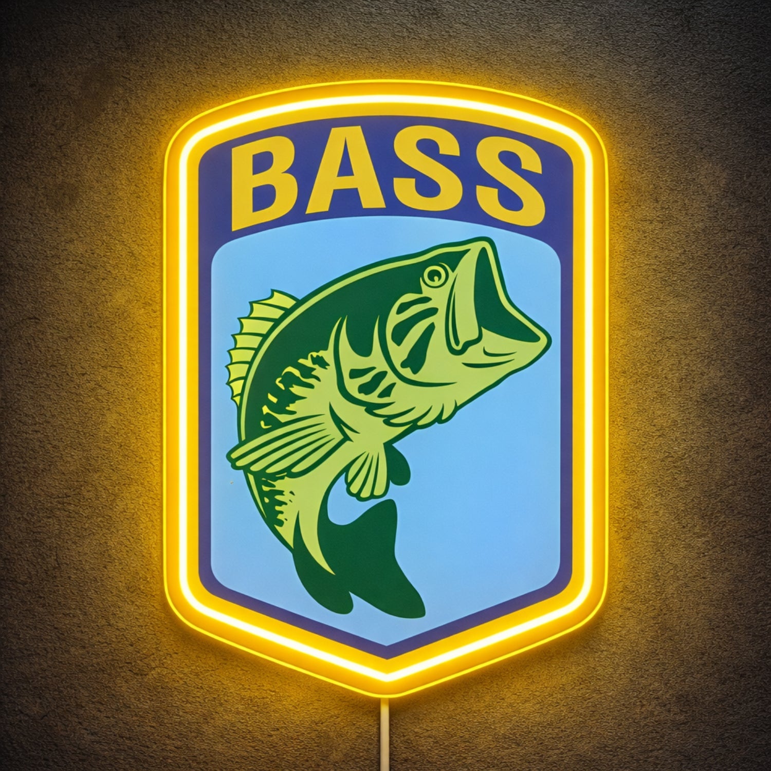 ShineNeon™ Largemouth Bass Fishing Neon Sign Outdoor Sportsman Wall Art Decor USB Power - Shineneon