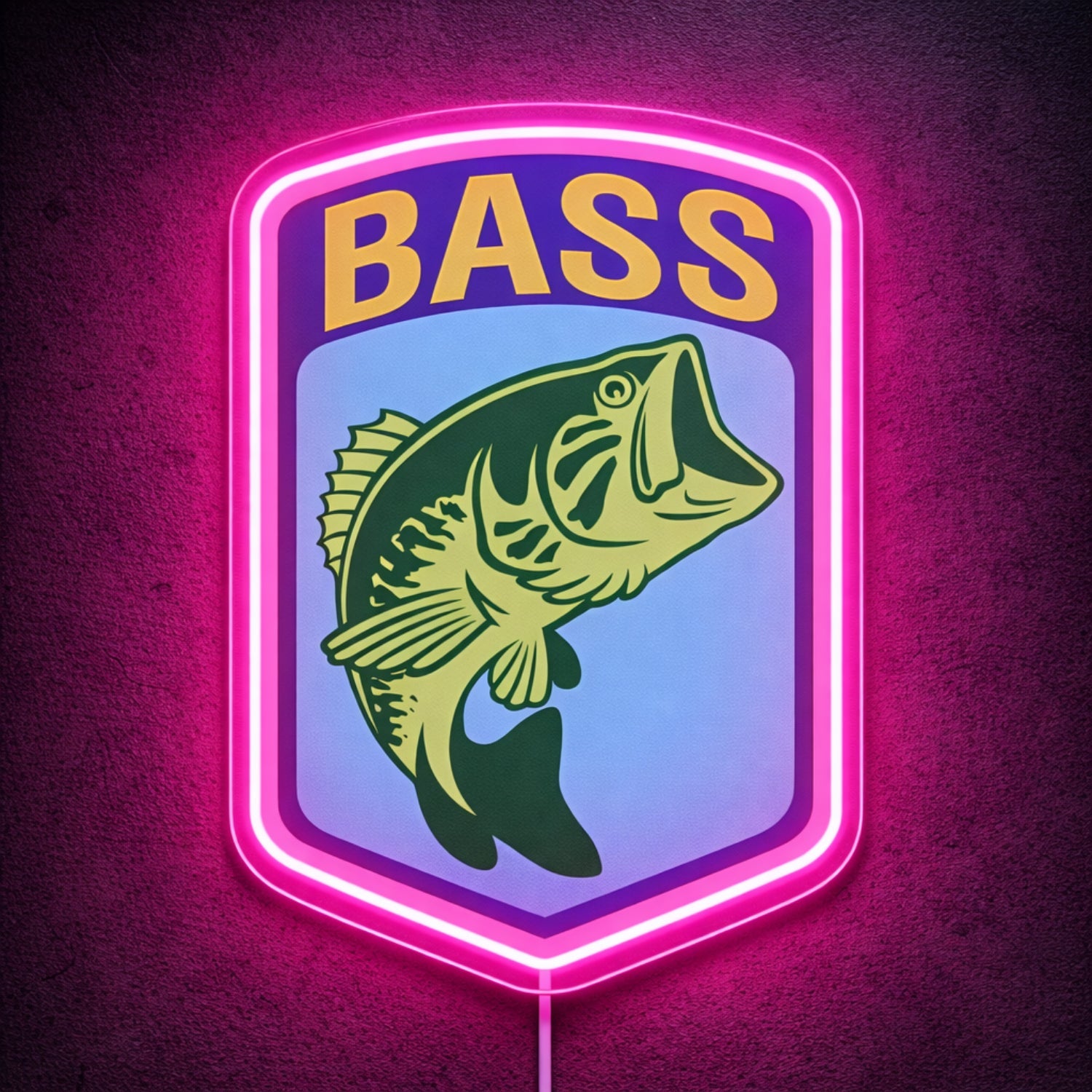 ShineNeon™ Largemouth Bass Fishing Neon Sign Outdoor Sportsman Wall Art Decor USB Power - Shineneon