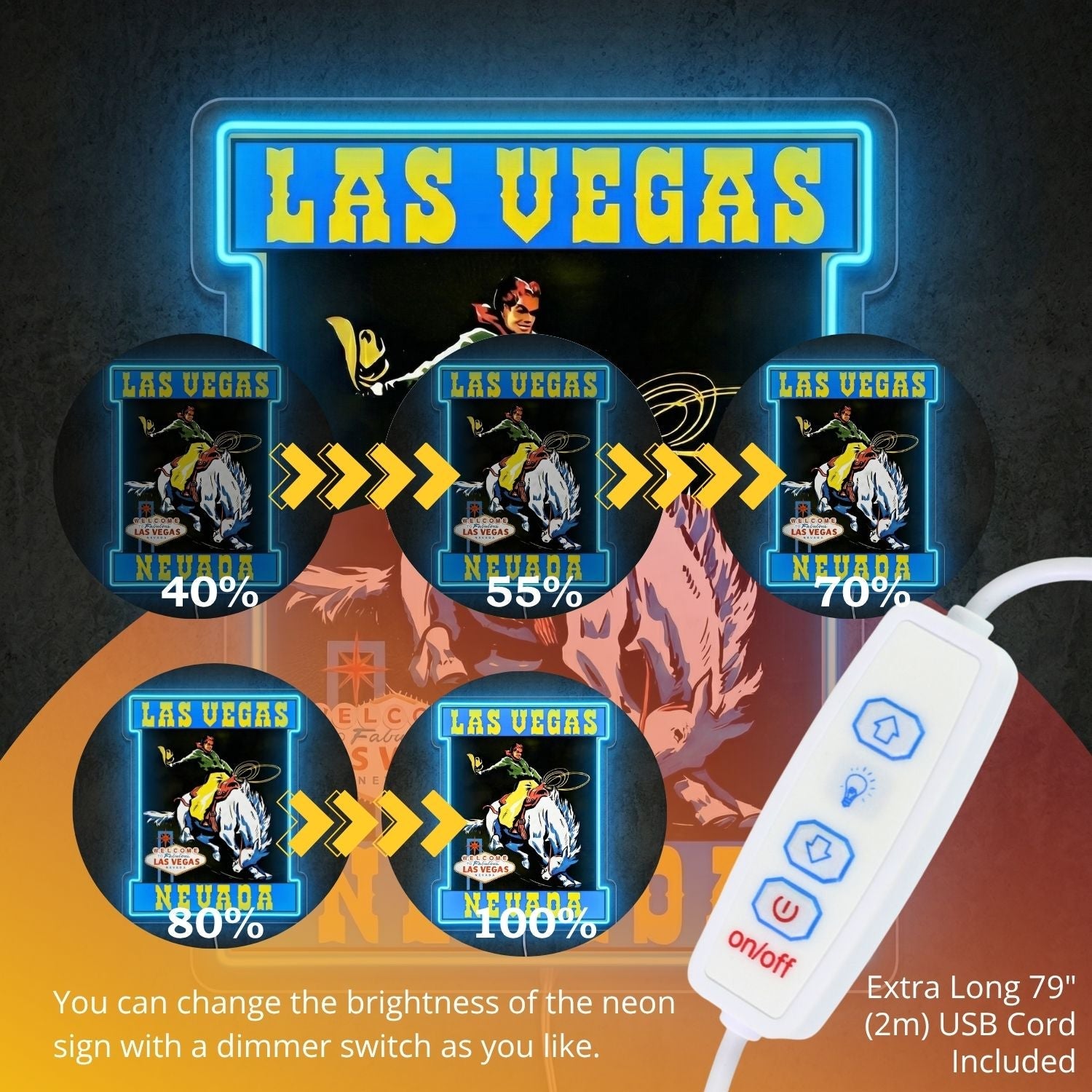 ShineNeon™ Las Vegas Cowgirl neon sign USB Power - Shineneon