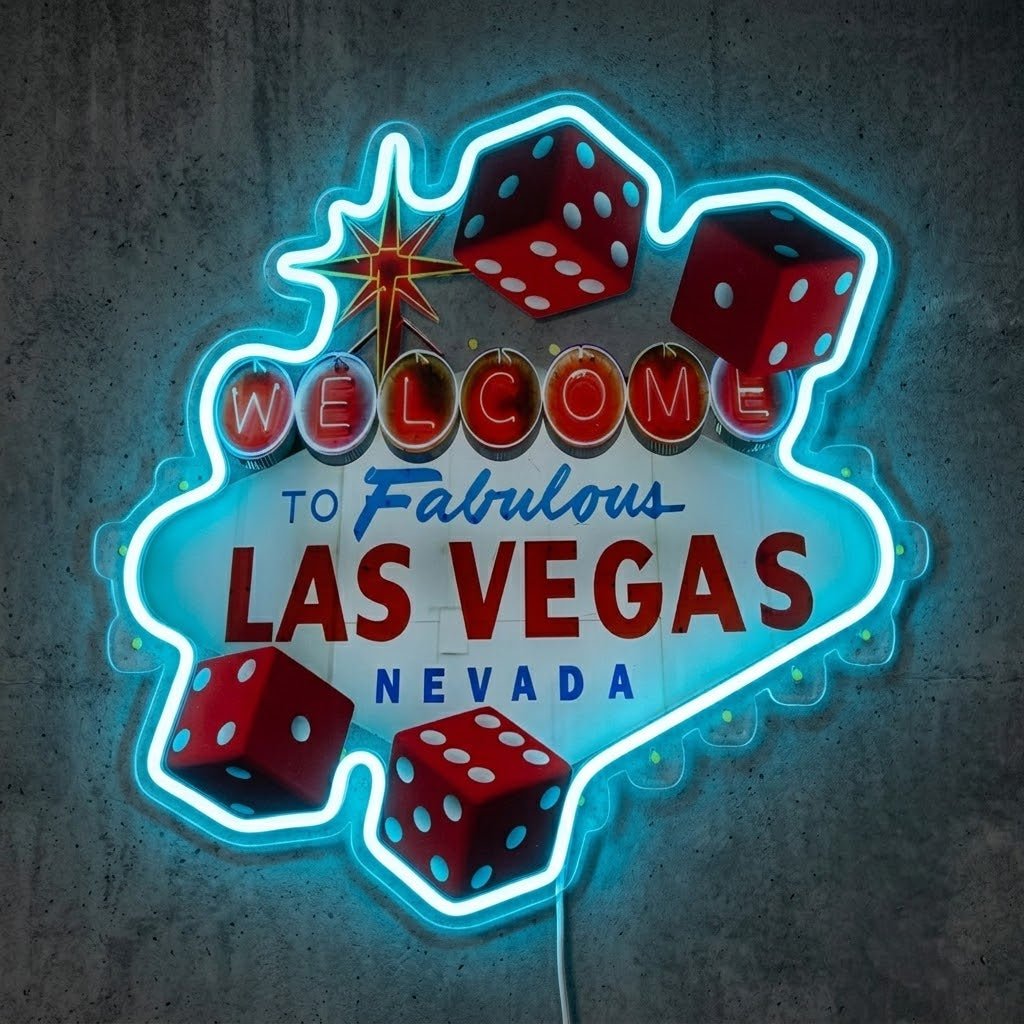 ShineNeon™ Las Vegas Dice neon sign USB Power - Shineneon