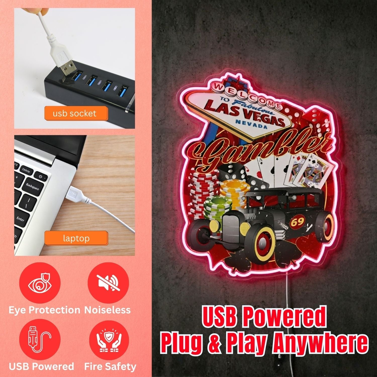ShineNeon™ Las Vegas Monster Truck neon sign USB Power - Shineneon