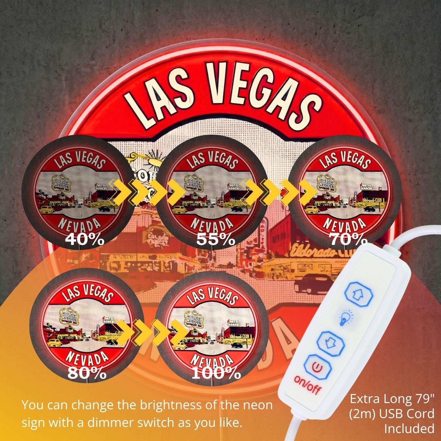 ShineNeon™ Las Vegas Skyline neon sign USB Power - Shineneon