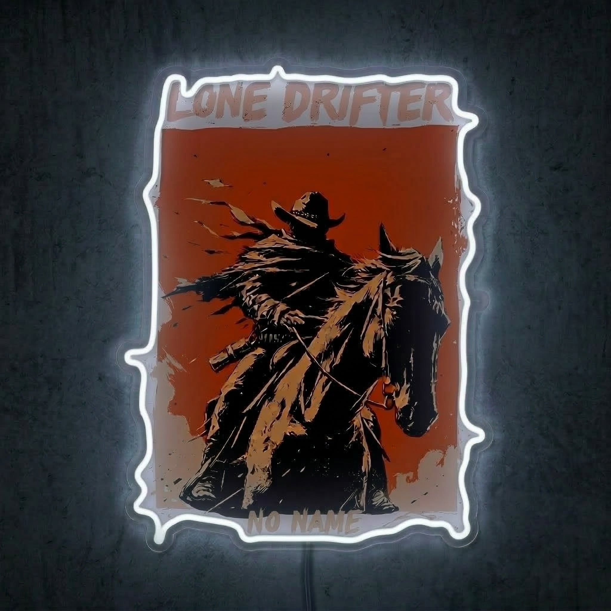 ShineNeon™ Lone Drifter Western Neon Sign Outlaw Cowboy Wall Art Decor USB Powered - Shineneon