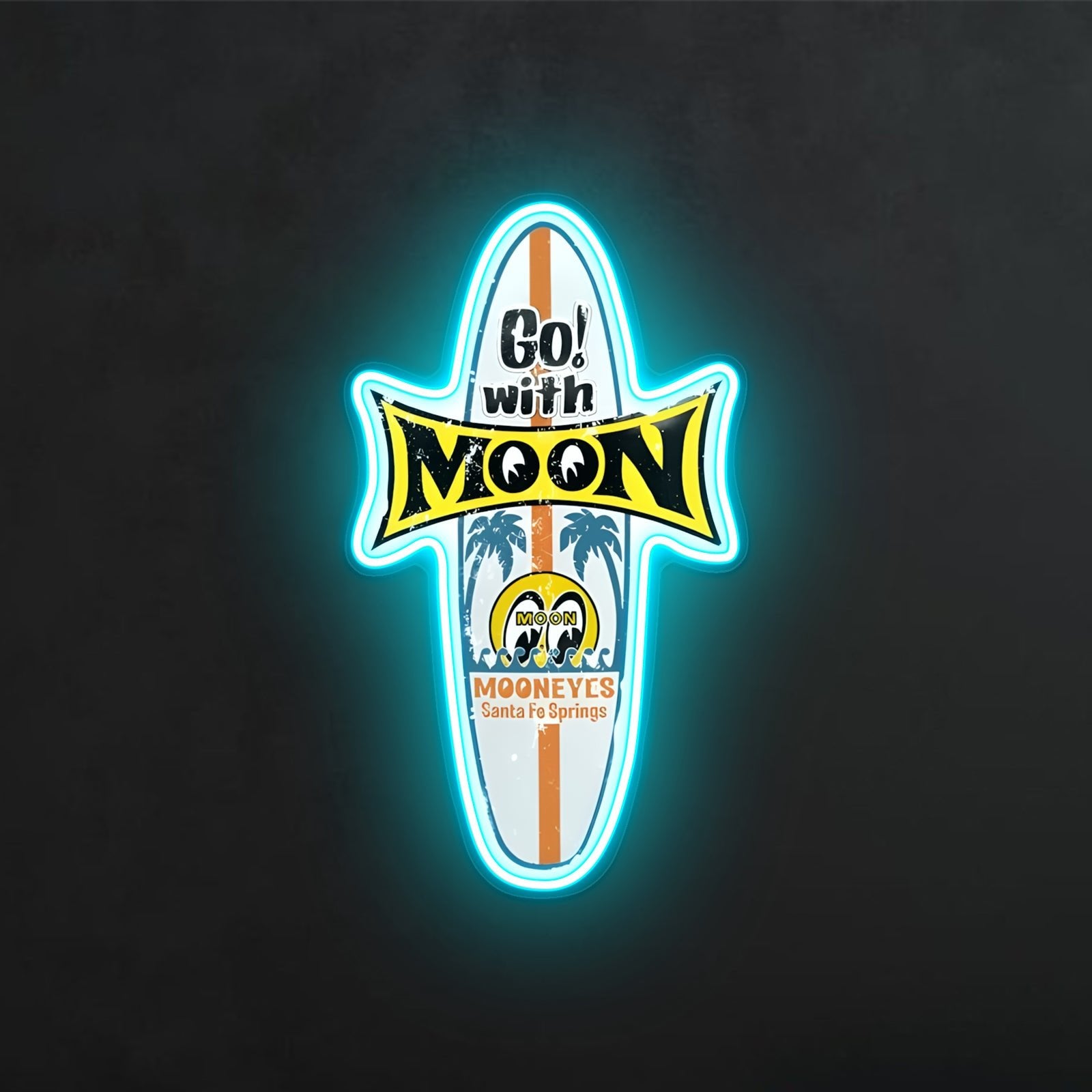ShineNeon™ Mooneyes Surfboard LED Neon Sign - Retro Surf Wall Art Decor (USB Powered) - Shineneon