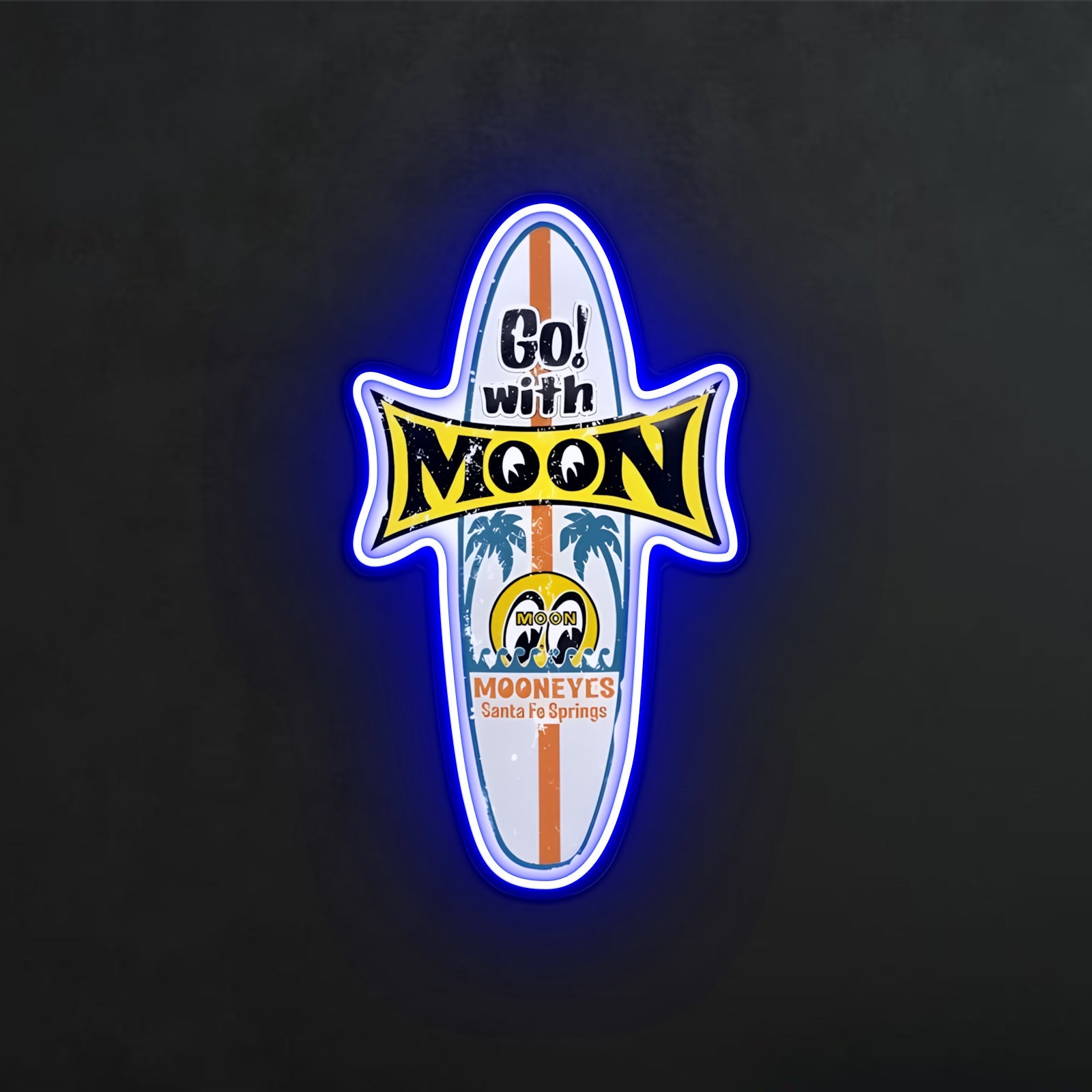 ShineNeon™ Mooneyes Surfboard LED Neon Sign - Retro Surf Wall Art Decor (USB Powered) - Shineneon