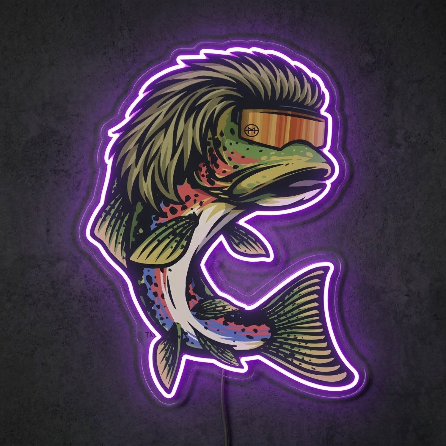 ShineNeon™ Mullet Trout Neon Sign Funny Fishing Pit Viper Decor USB Powered Neon Sign - Shineneon