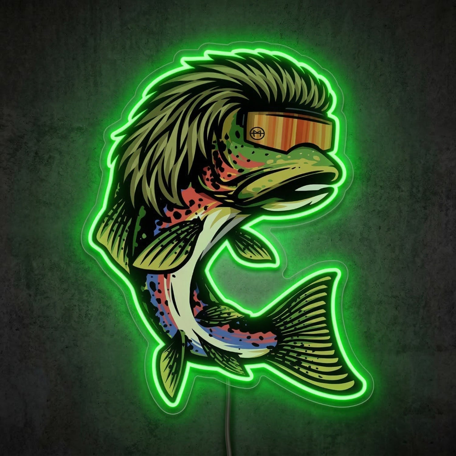 ShineNeon™ Mullet Trout Neon Sign Funny Fishing Pit Viper Decor USB Powered Neon Sign - Shineneon