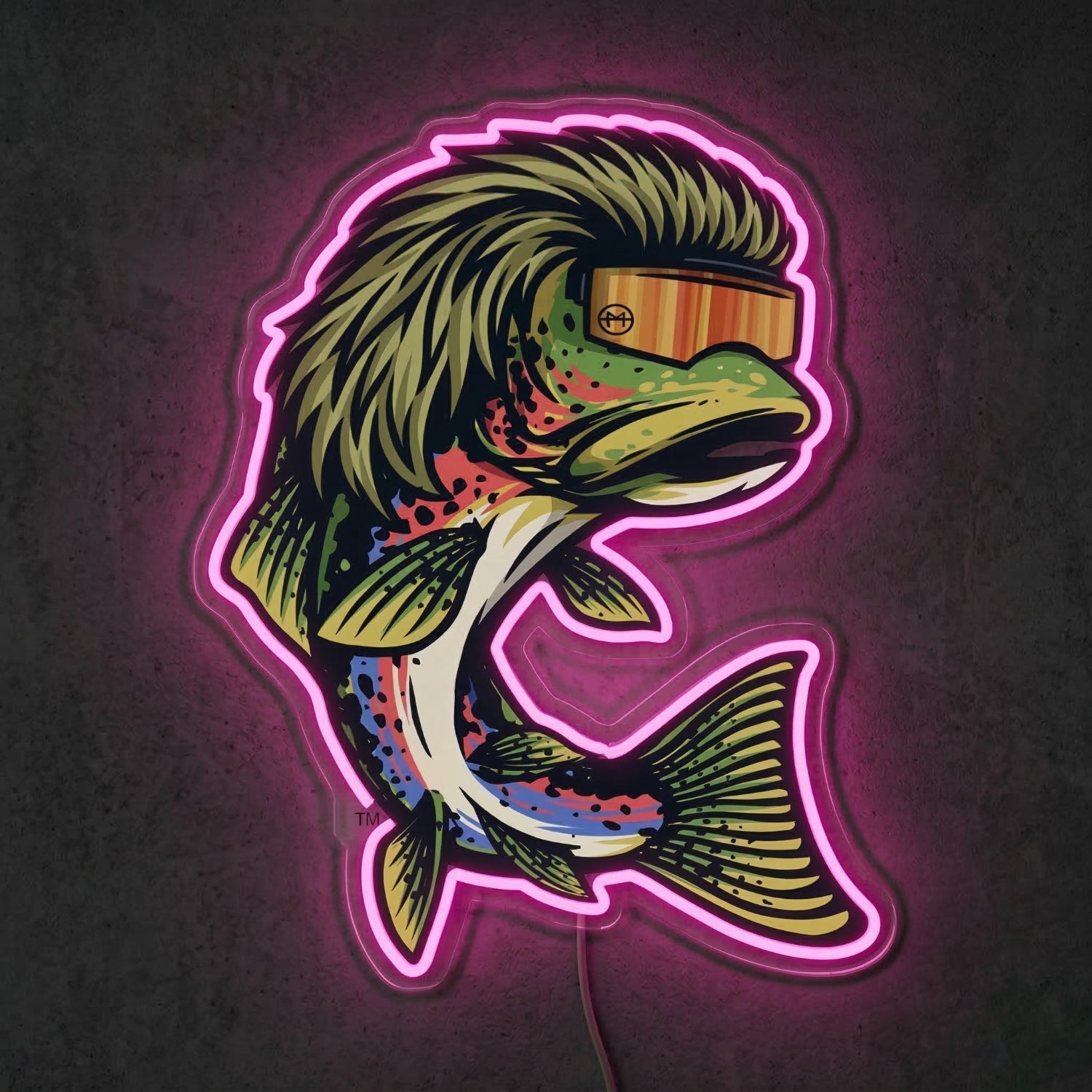 ShineNeon™ Mullet Trout Neon Sign Funny Fishing Pit Viper Decor USB Powered Neon Sign - Shineneon