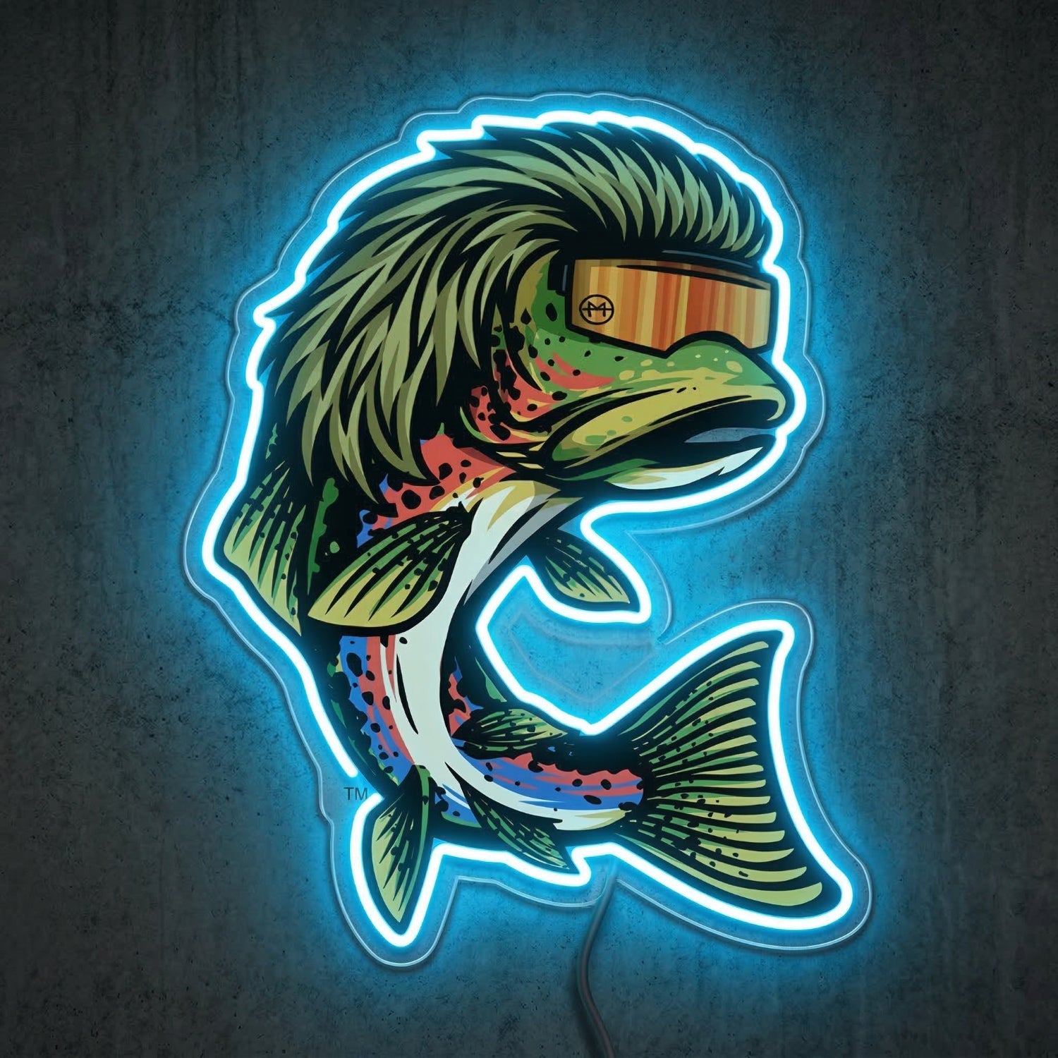 ShineNeon™ Mullet Trout Neon Sign Funny Fishing Pit Viper Decor USB Powered Neon Sign - Shineneon