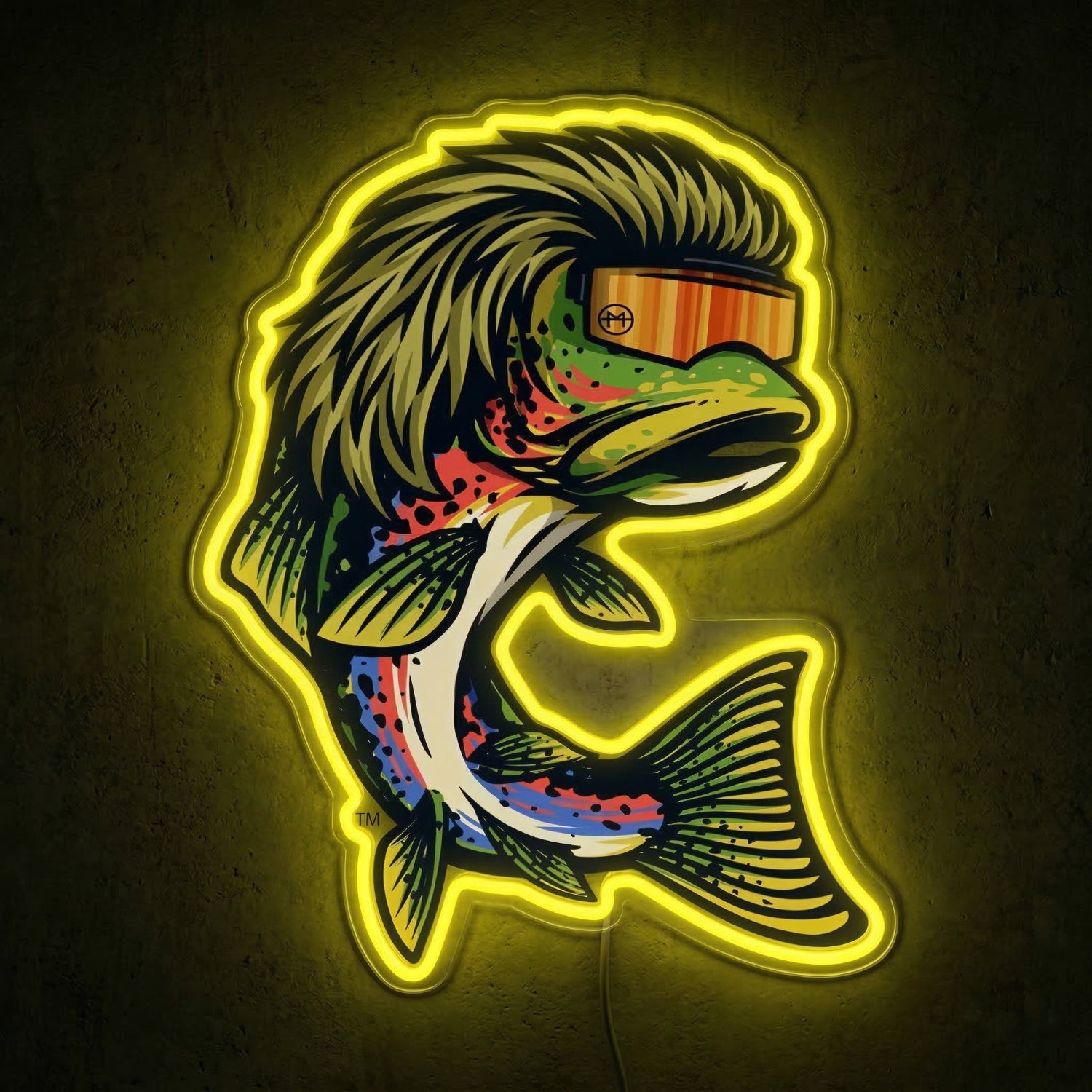 ShineNeon™ Mullet Trout Neon Sign Funny Fishing Pit Viper Decor USB Powered Neon Sign - Shineneon