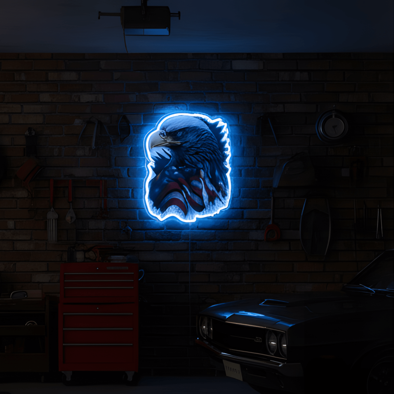 ShineNeon™ Patriotic American Eagle LED Sign - US Flag Wall Decor for Man Cave & Garage - Shineneon