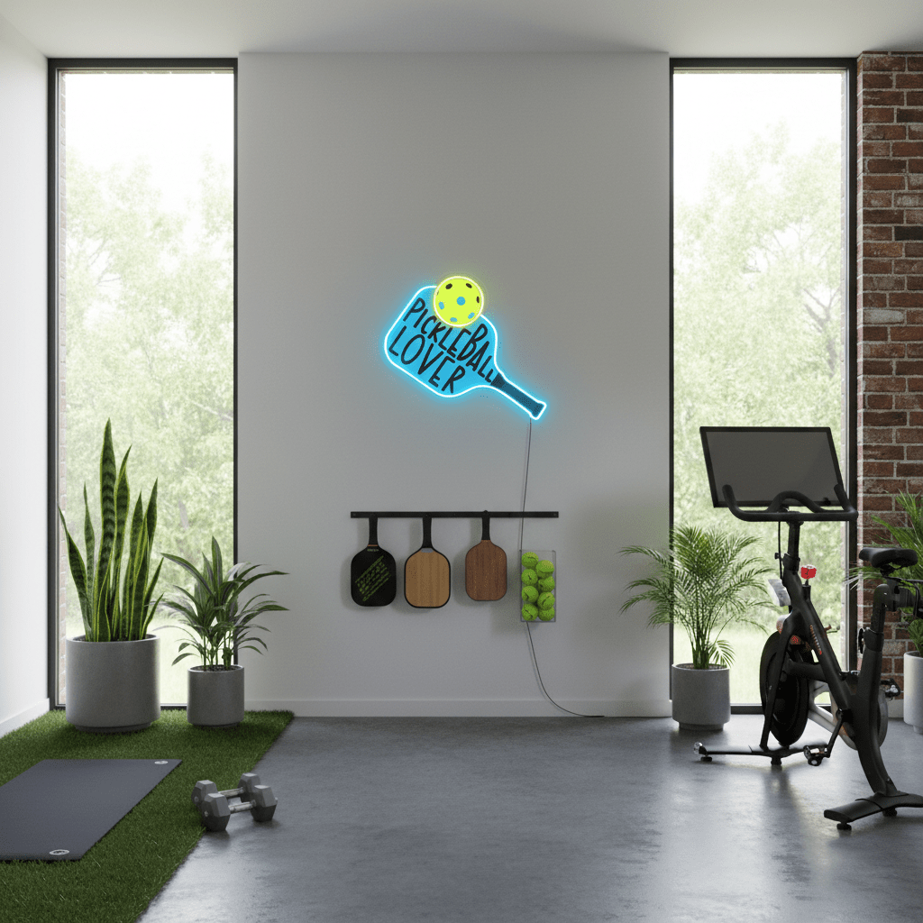 ShineNeon™ Pickleball Lover LED Sign - Vibrant Blue & Yellow Court Wall Decor - Shineneon