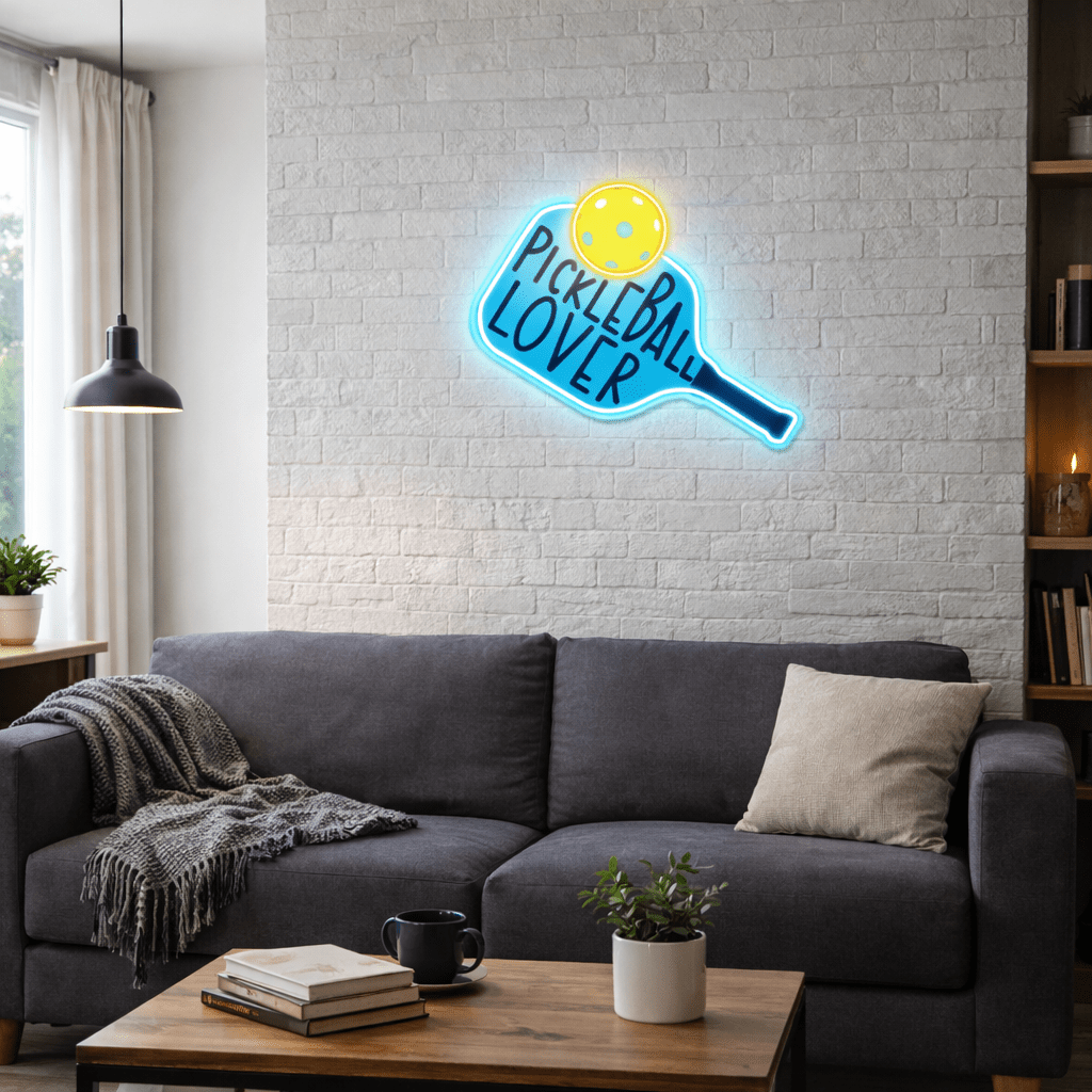ShineNeon™ Pickleball Lover LED Sign - Vibrant Blue & Yellow Court Wall Decor - Shineneon