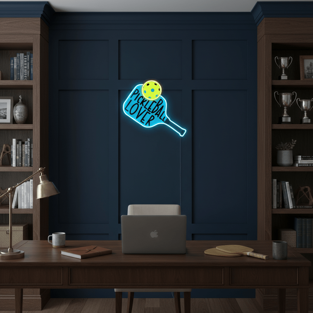 ShineNeon™ Pickleball Lover LED Sign - Vibrant Blue & Yellow Court Wall Decor - Shineneon