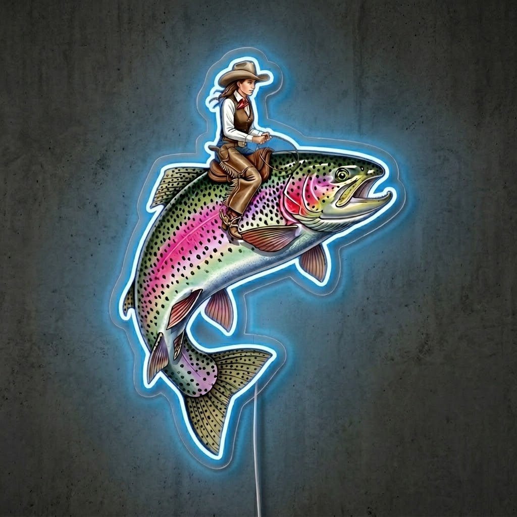 ShineNeon™ Rainbow Trout Jump neon sign USB Power - Shineneon