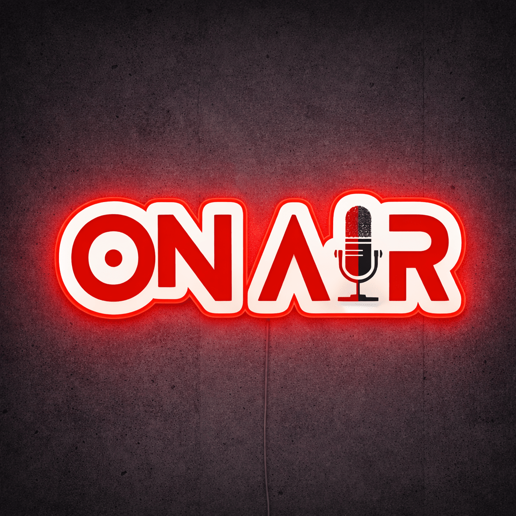 ShineNeon™ Red ON AIR LED Neon Sign - Podcast Room Wall Decor (USB Powered) - Shineneon
