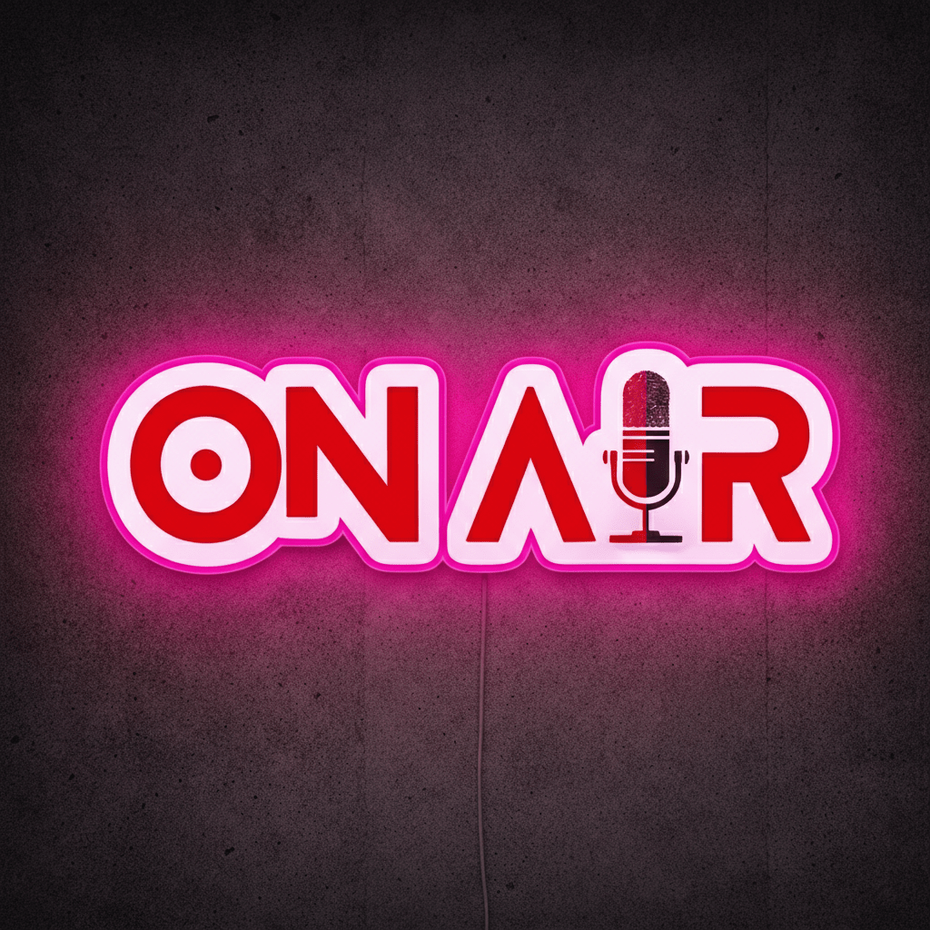 ShineNeon™ Red ON AIR LED Neon Sign - Podcast Room Wall Decor (USB Powered) - Shineneon