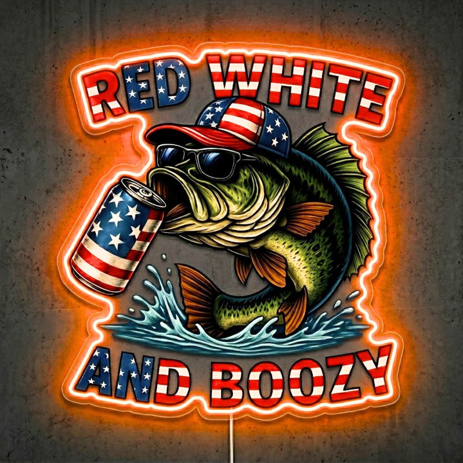 ShineNeon™ Red White Bass neon sign USB Power - Shineneon