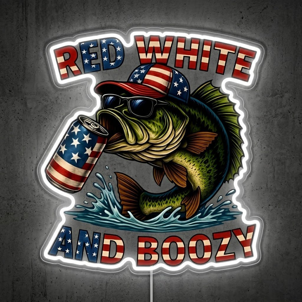 ShineNeon™ Red White Bass neon sign USB Power - Shineneon