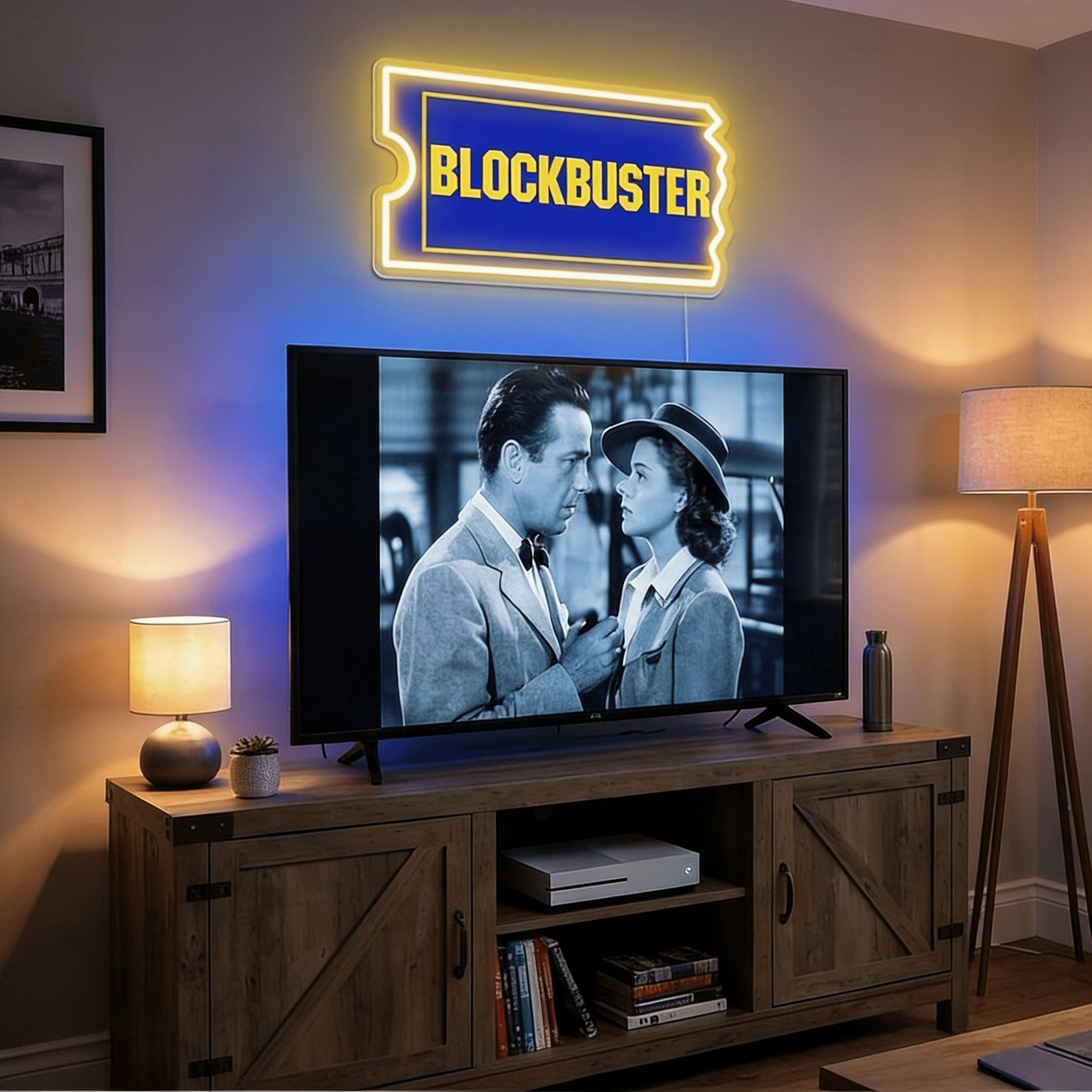 ShineNeon™ Retro Blockbuster Ticket LED Neon Sign - Movie Room & Mancave Wall Decor - Shineneon