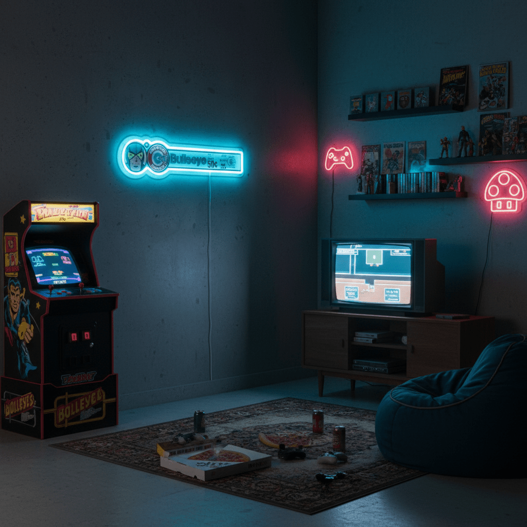 ShineNeon™ Retro Bullseye Comic Ledger LED Neon Sign - Superhero Wall Decor - Shineneon